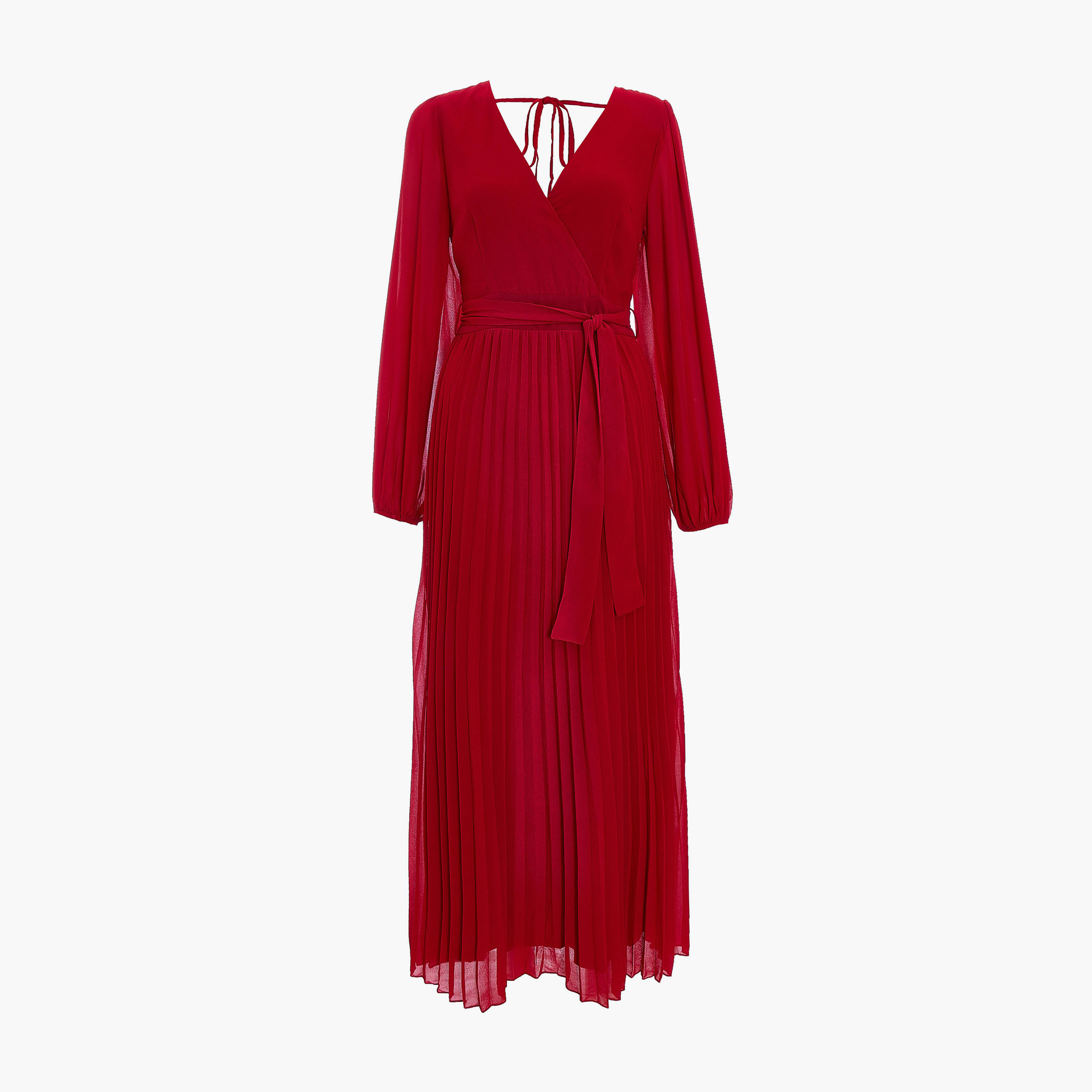 كويز-  فستان سهرة ماكسي من الشيفون بأكمام طويلة توتي-women-clothing-dresses-image-1