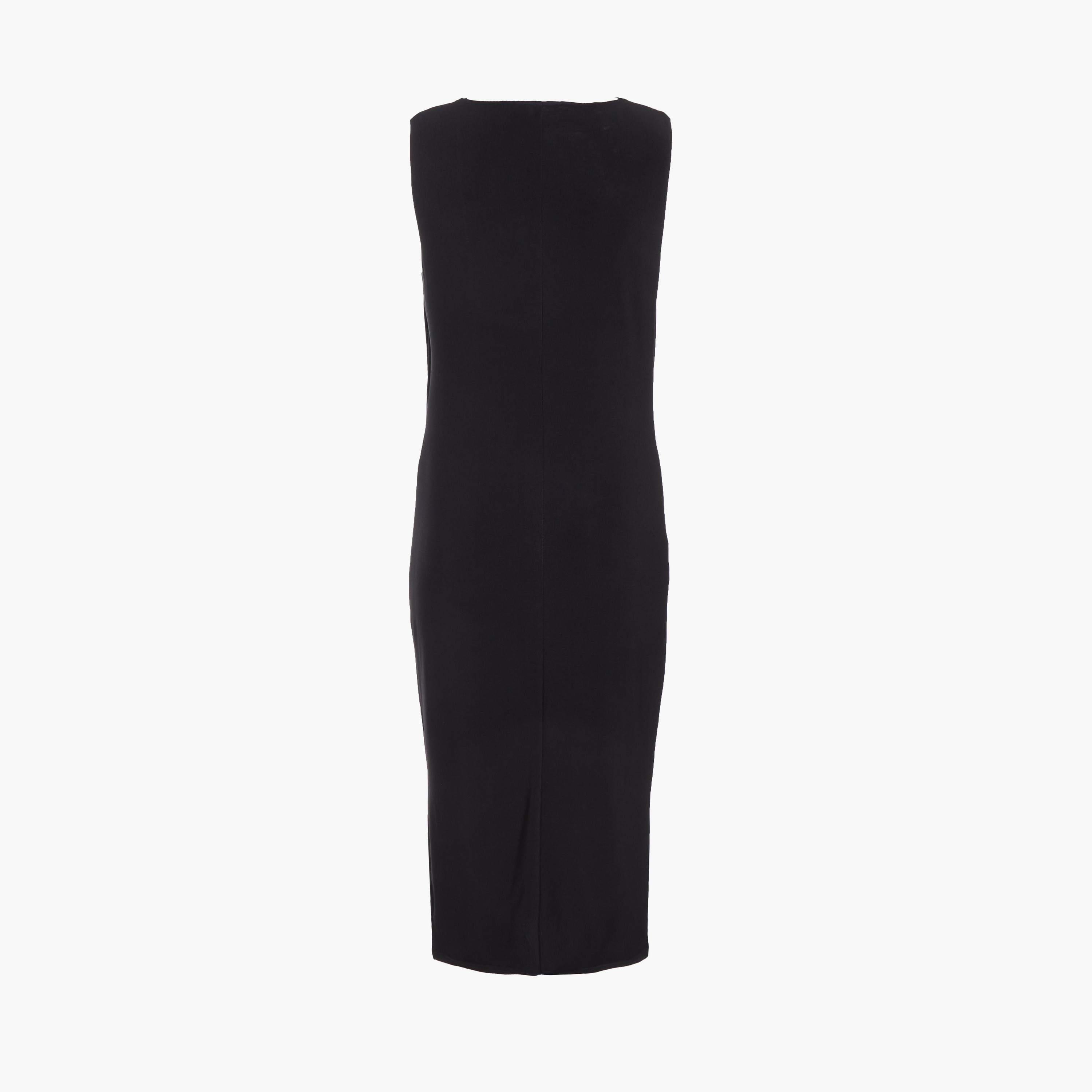 كويز- فستان سهرة متوسط ​​الطول قماش آي تي واي باللون الذهبي مع إبزيم-women-clothing-dresses-image-6
