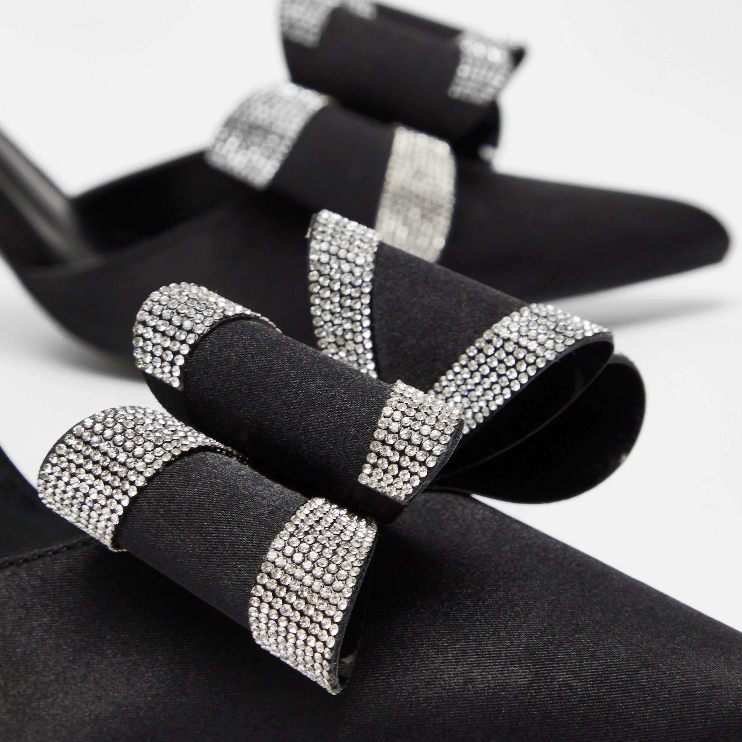 صندل كويز نسائي بكعب ستيليتو وتفاصيل بحزام للكاحل مزين بالماس  | 200793000-women-shoes-heels-image-3