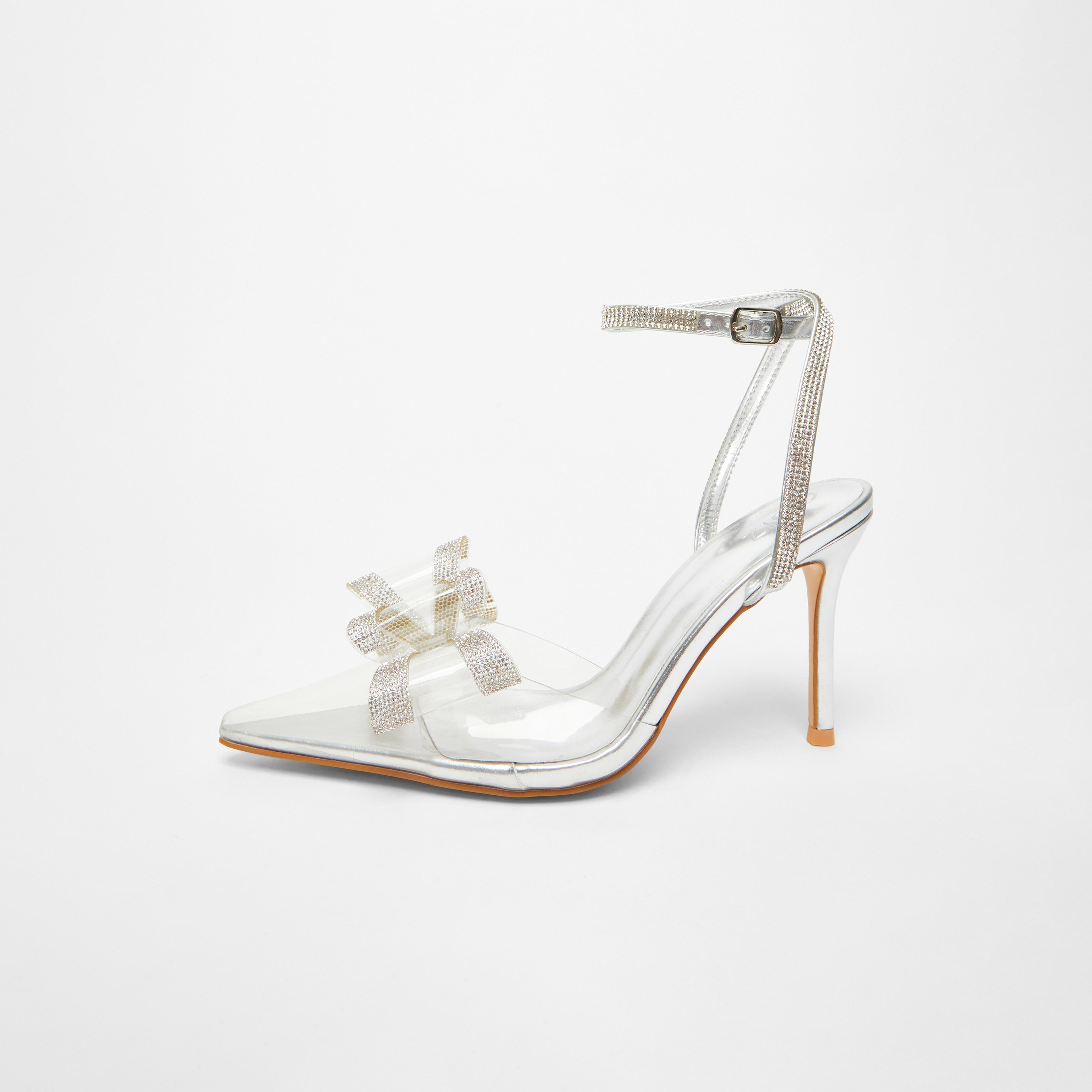 صندل كويز نسائي بكعب ستيليتو وتفاصيل بحزام للكاحل مزين بالماس  | 200793000-women-shoes-heels-image-5