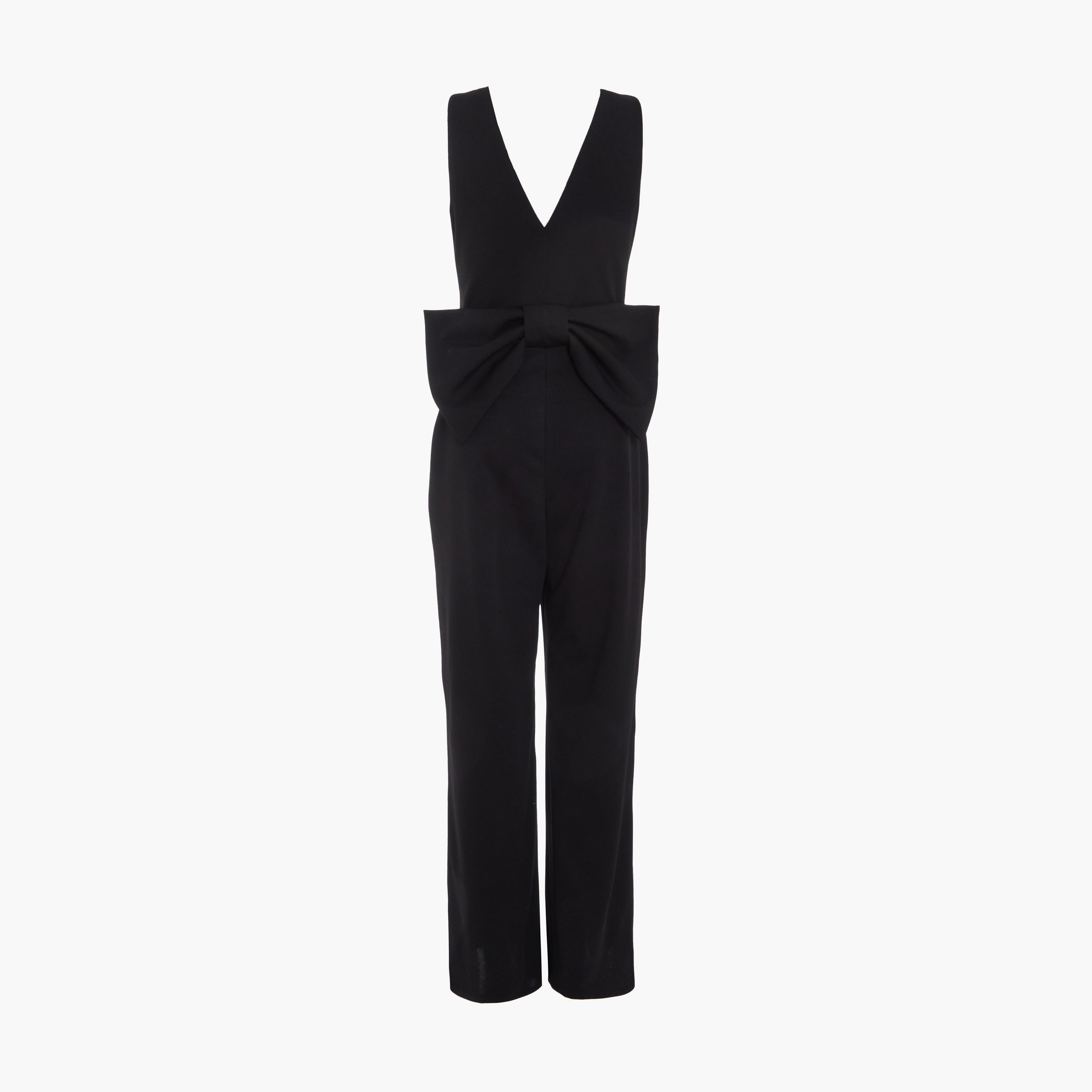 Quiz Black Button Front Scuba Crepe Jumpsuit with Open Back-women-clothing-jumpsuits-image-6