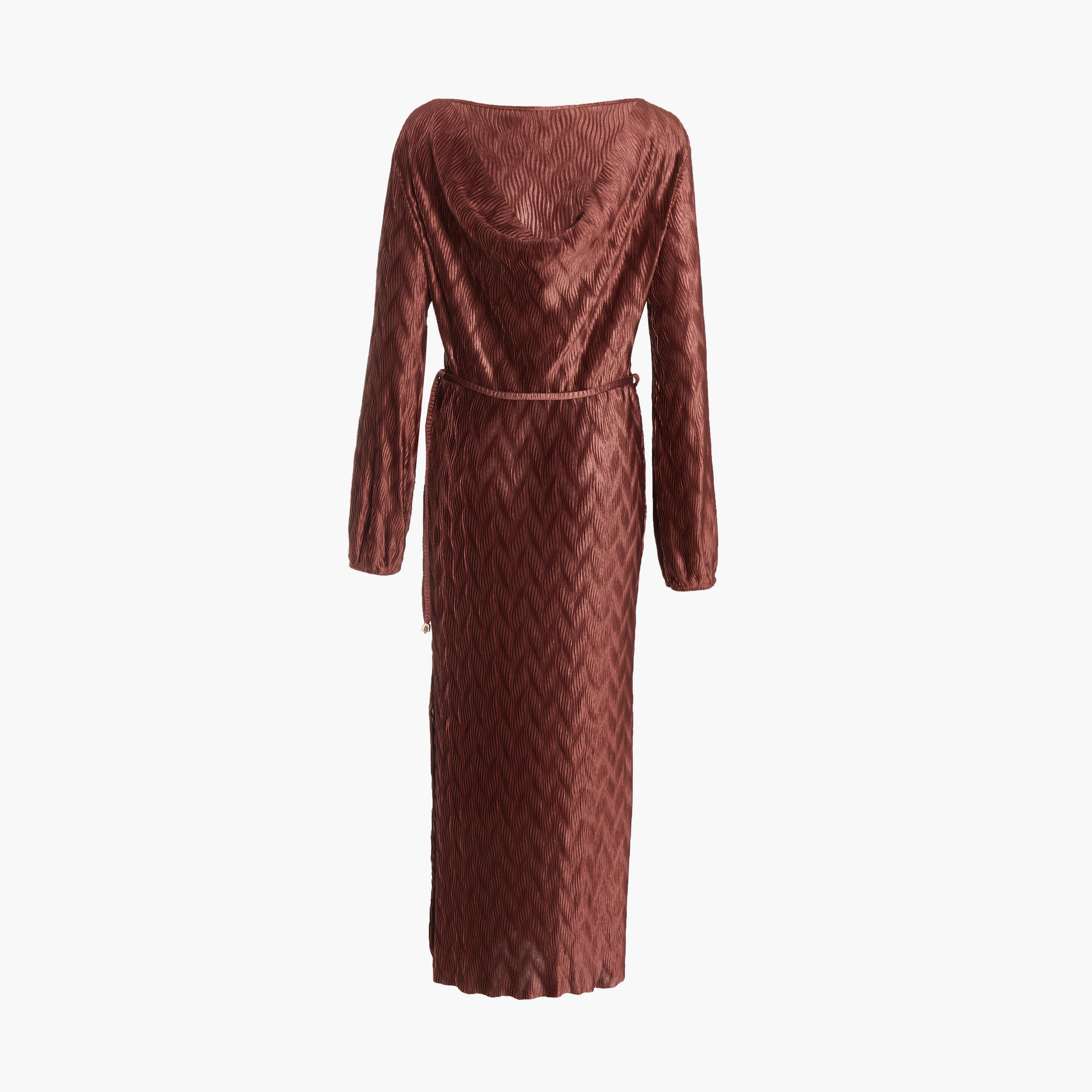 كويز- فستان ميداكسي (طول متوسط) بني بأكمام طويلة وحزام خصر برباط-women-clothing-dresses-image-6