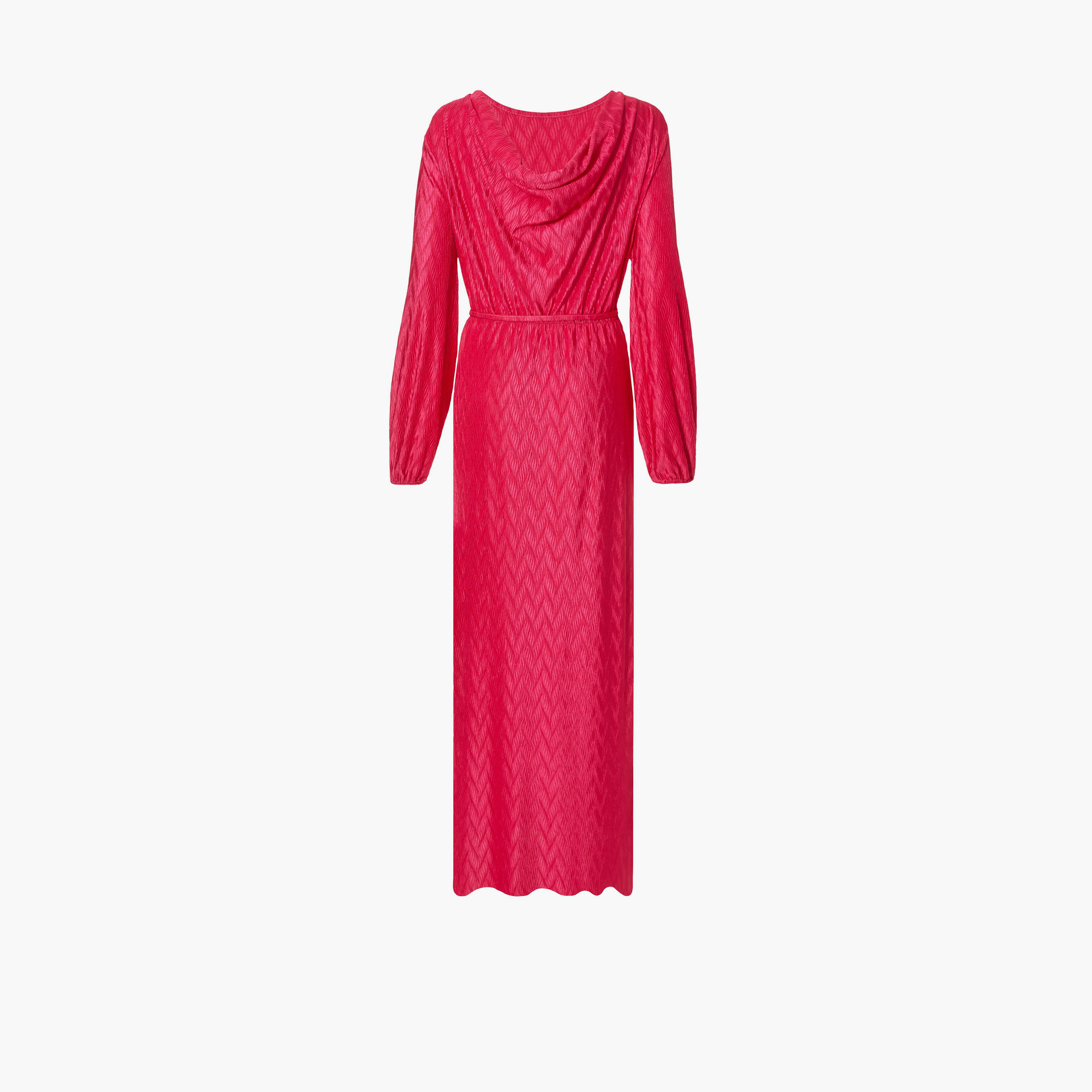 كويز-  فستان ميدي بحزام مموج مطوي لون أرجواني-women-clothing-dresses-image-5