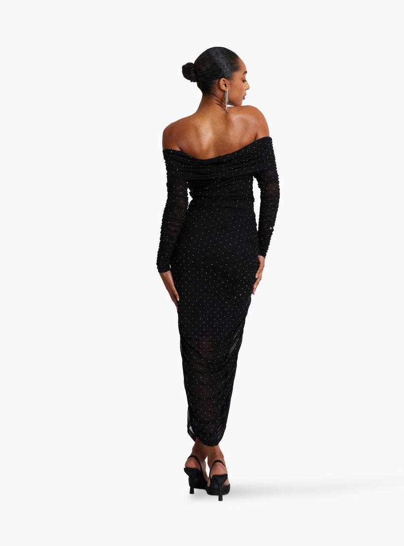 quiz black evening dresses Quiz Black And Gold Embroidered Scallop Fishtail Maxi Dress Last Size 6