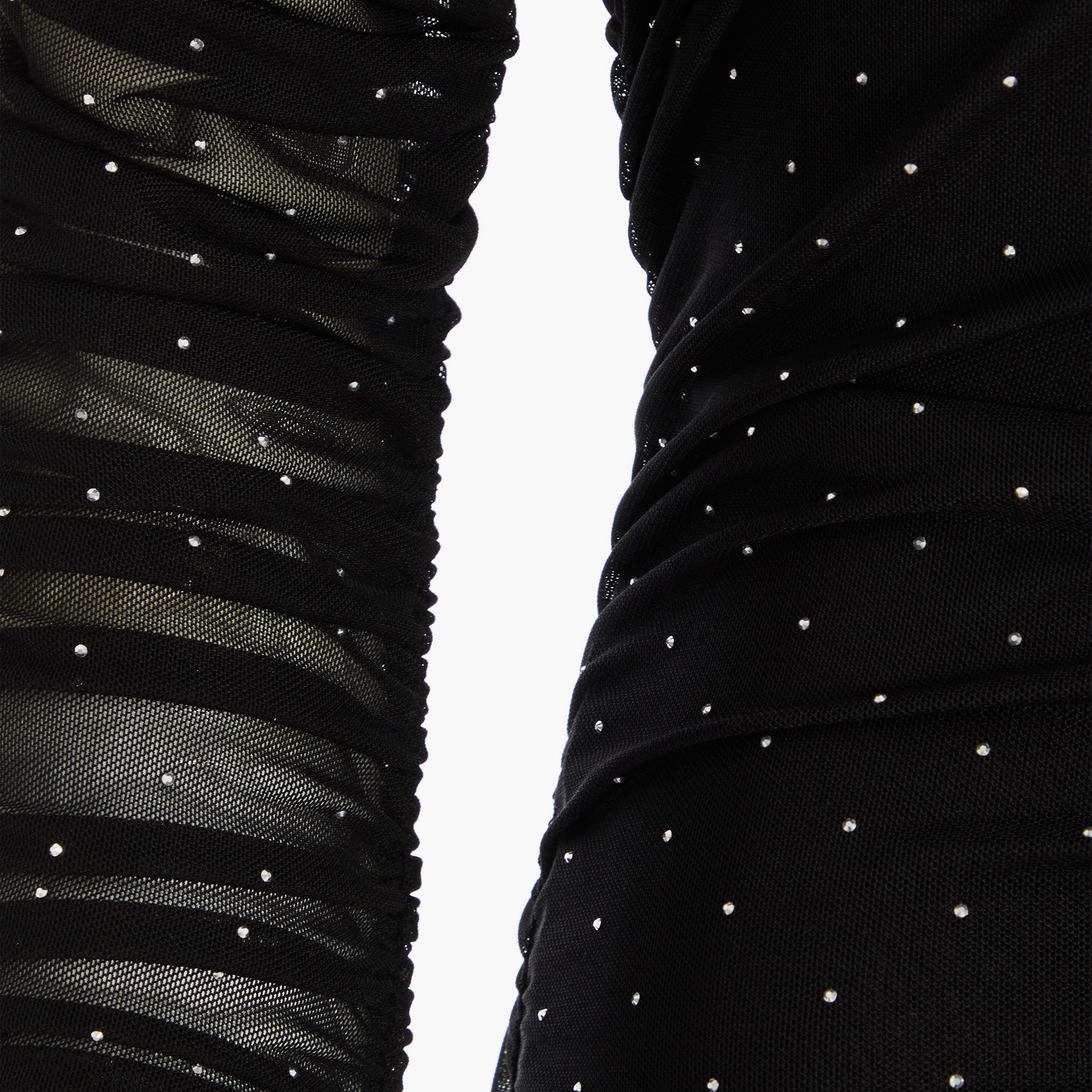 Quiz Black Mesh Studded Bardot Long Sleeve Midaxi Evening Dress-women-clothing-dresses-image-4