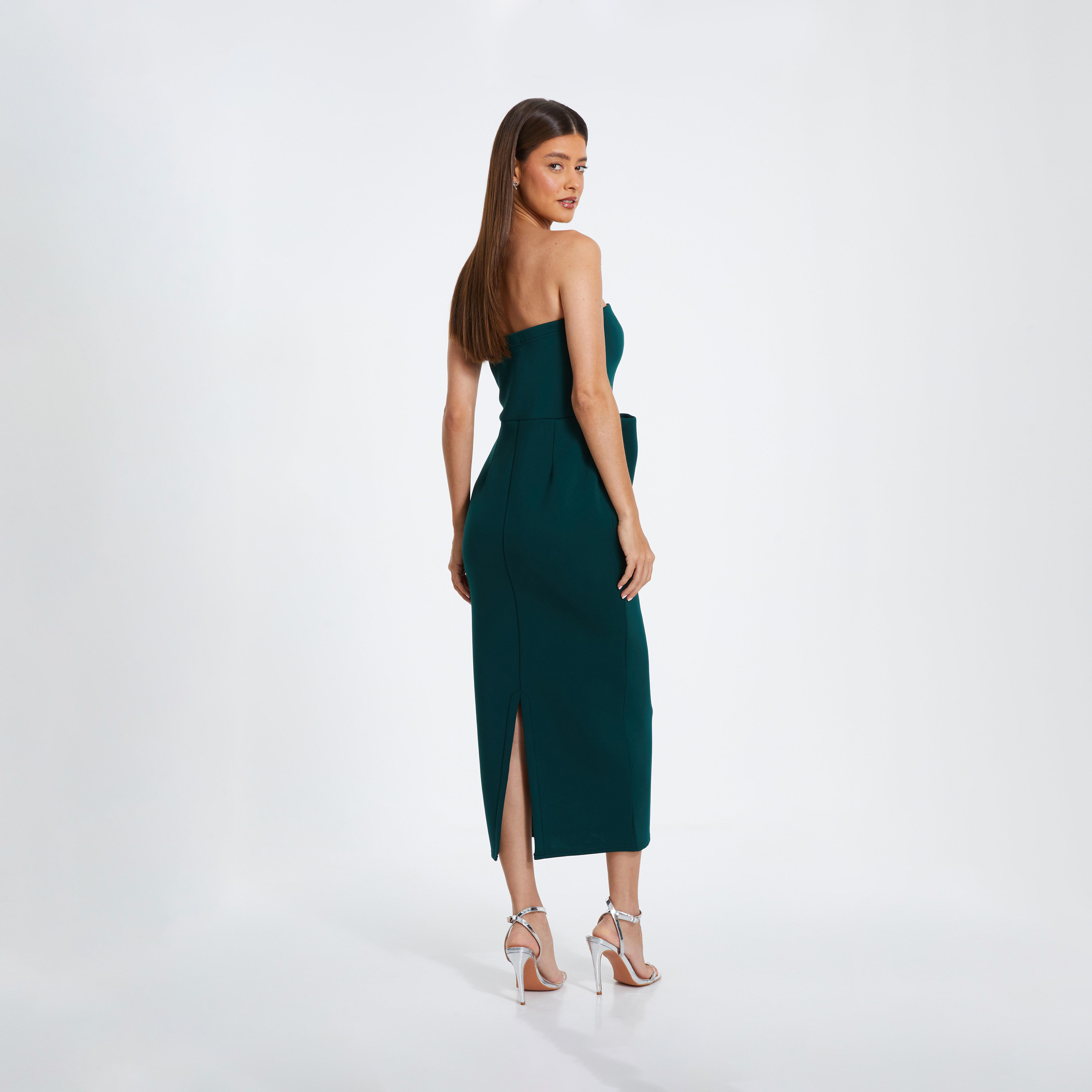 كويز- فستان سهرة أخضر بفيونكة سكوبا-women-clothing-dresses-image-2