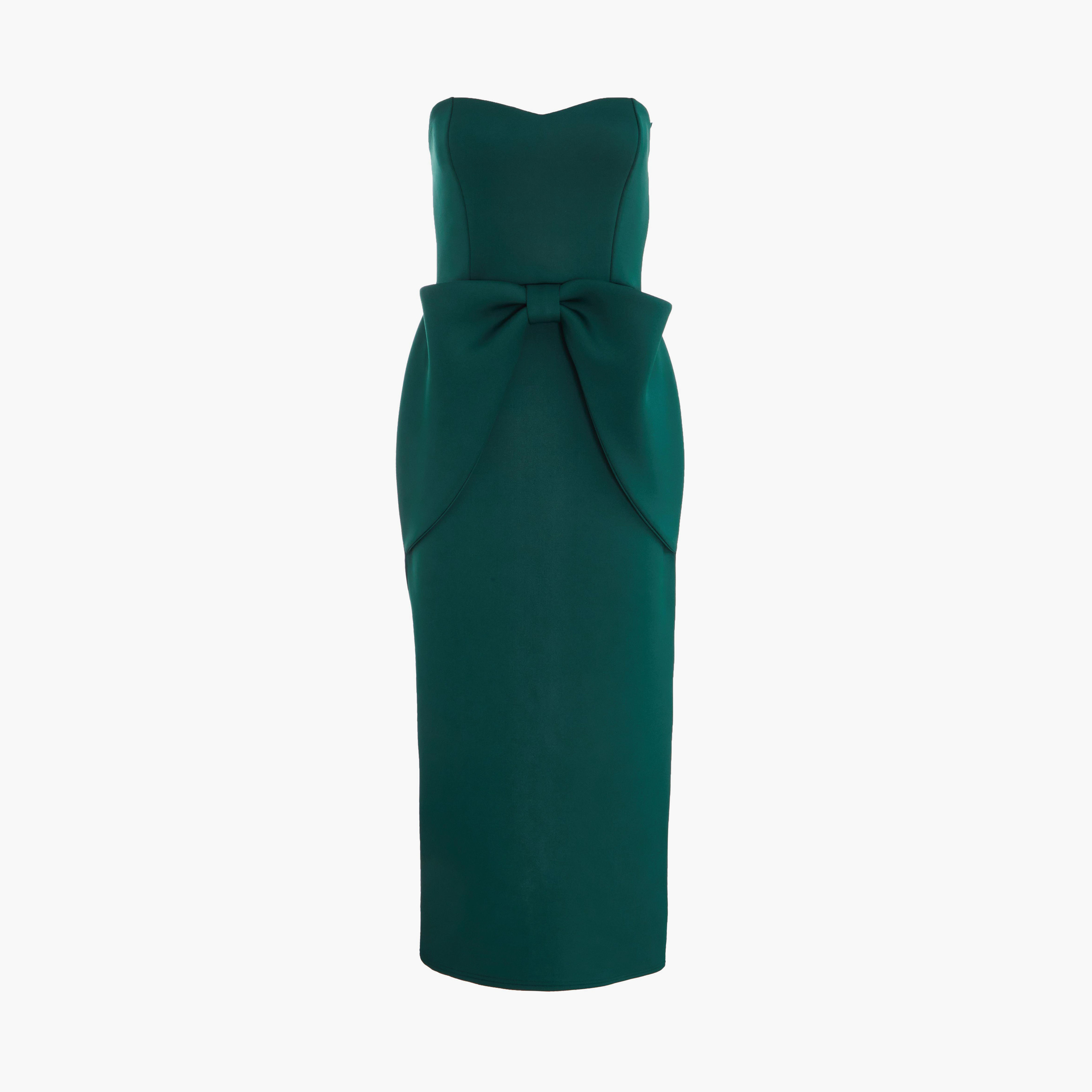 كويز- فستان سهرة أخضر بفيونكة سكوبا-women-clothing-dresses-image-5