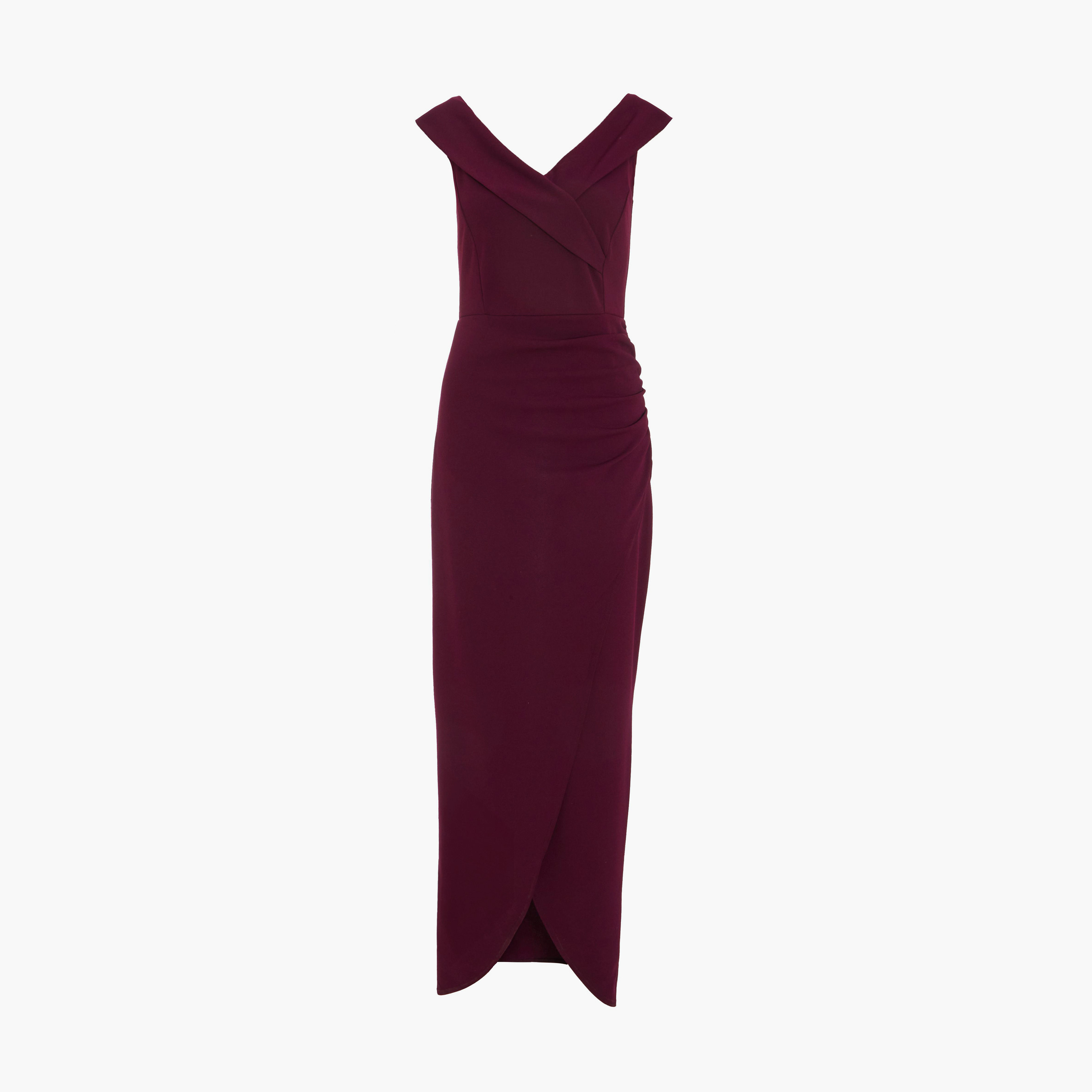 كويز- فستان سهرة ماكسي بقصّة باردو من قماش الكريب باللون الأرجواني-women-clothing-dresses-image-5