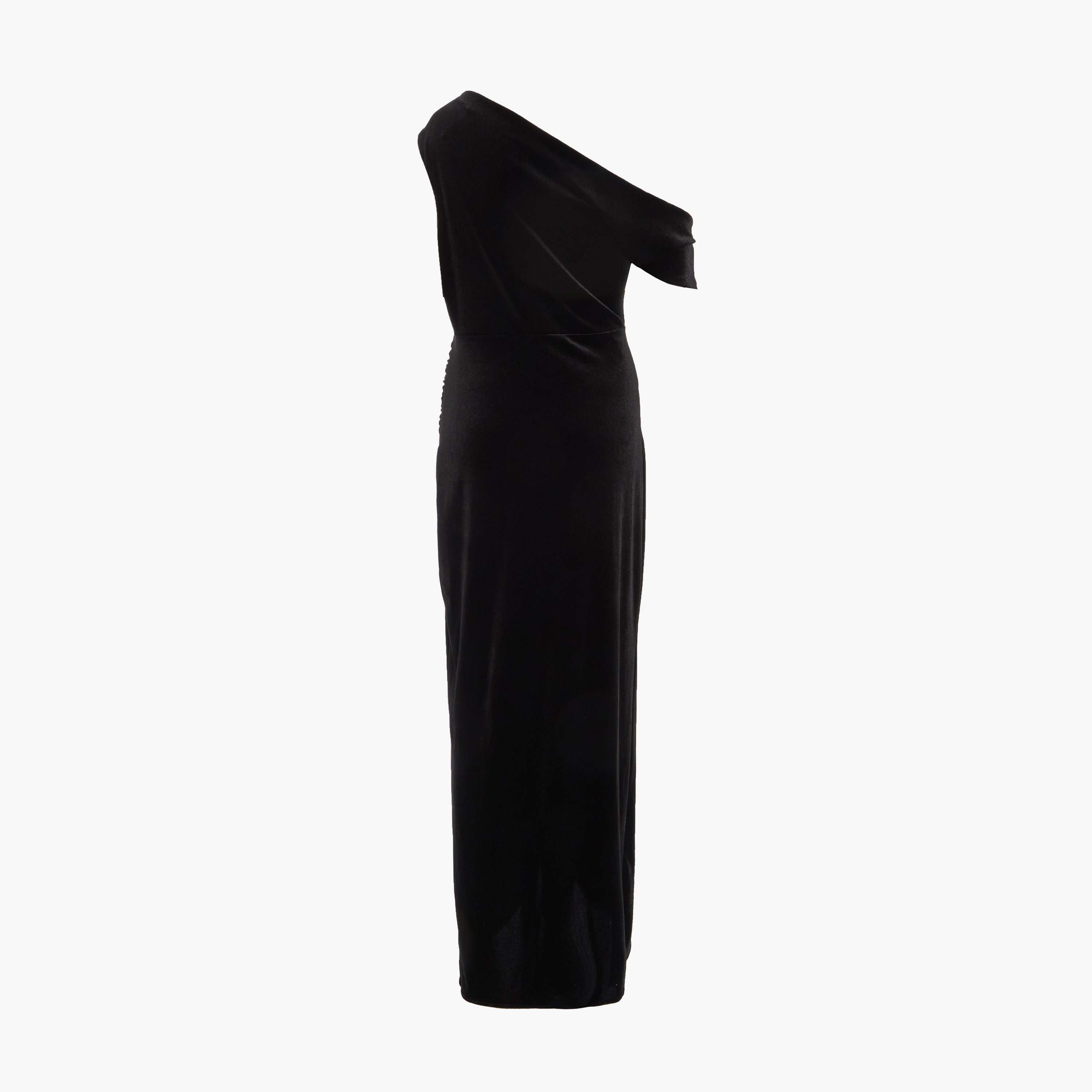 كويز-  فستان سهرة أسود من قماش ميداكسي مخملي غير متماثل-women-clothing-dresses-image-6