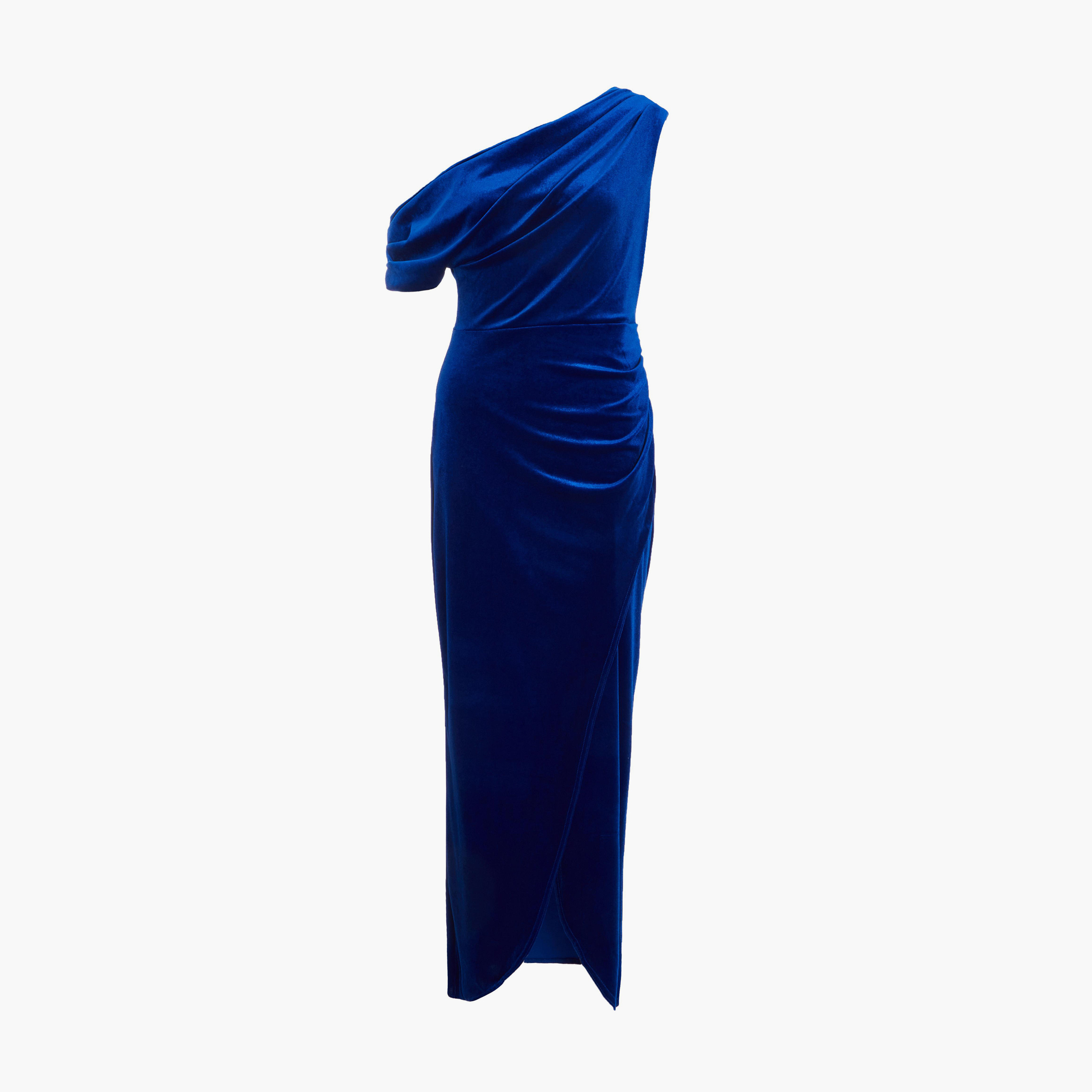 كويز-  فستان سهرة أزرق ملكي مخملي غير متماثل بقصّة باردو-women-clothing-dresses-image-5