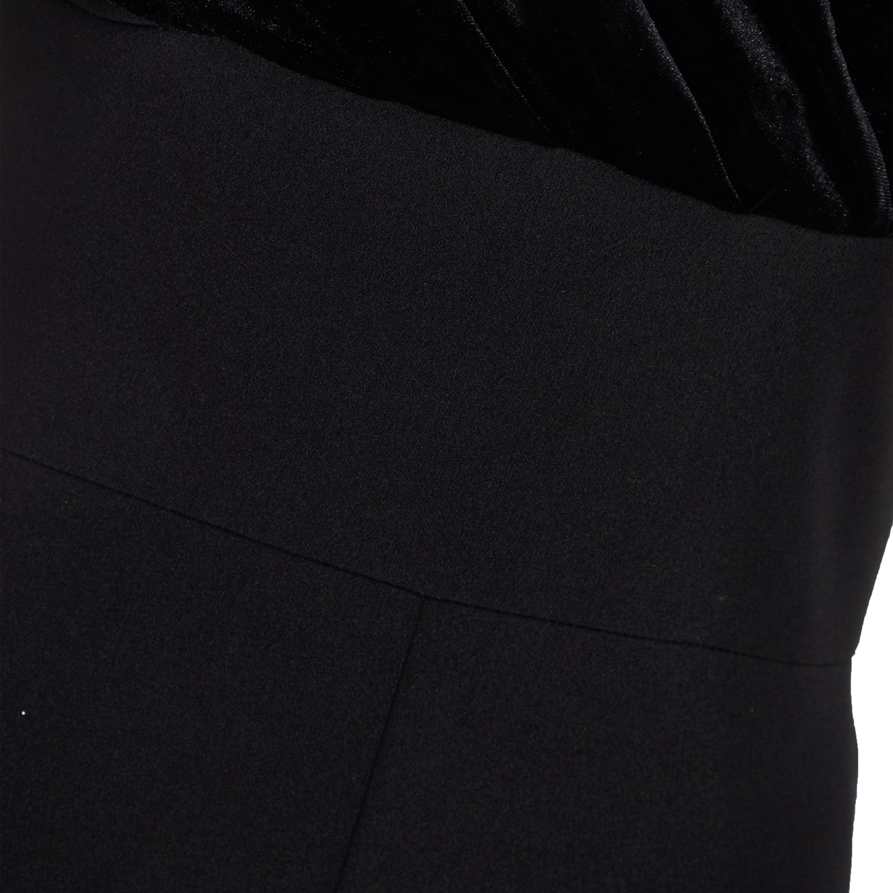 Quiz Black Velvet and Scuba Crepe Bardot Jumpsuit-women-clothing-jumpsuits-image-3