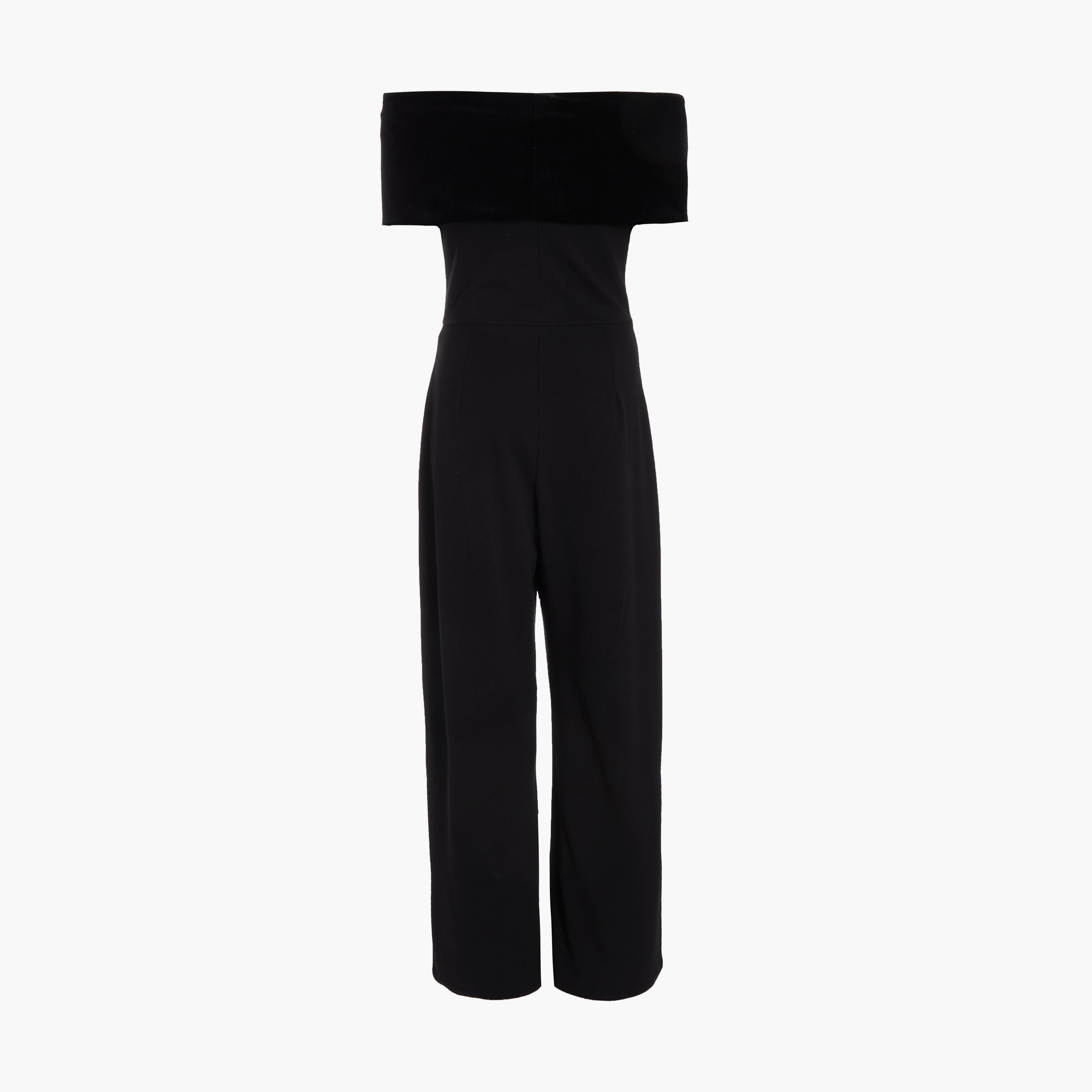 Quiz Black Velvet and Scuba Crepe Bardot Jumpsuit-women-clothing-jumpsuits-image-5