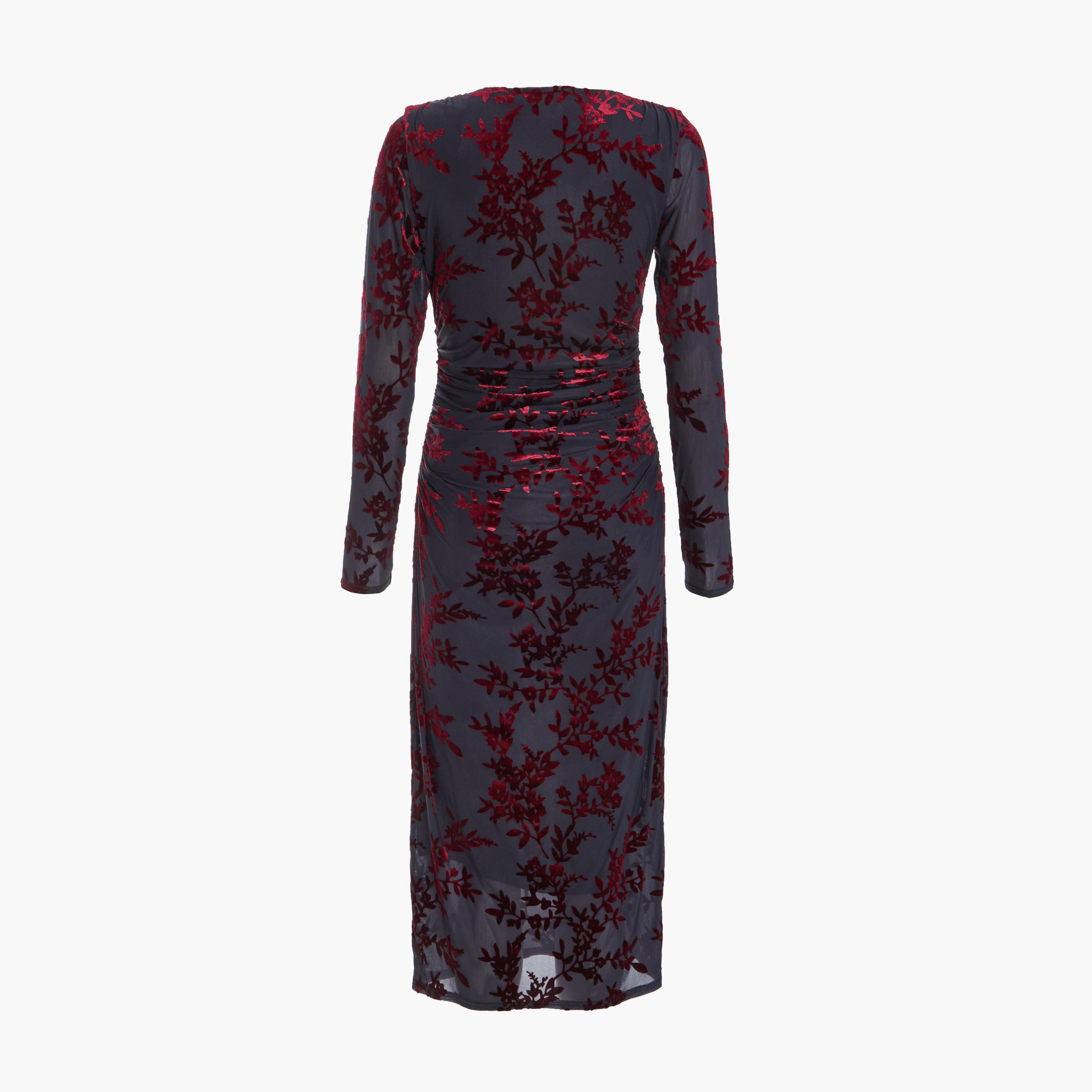Quiz Berry Floral Devore Long Sleeve Midi Dress-women-clothing-dresses-image-6