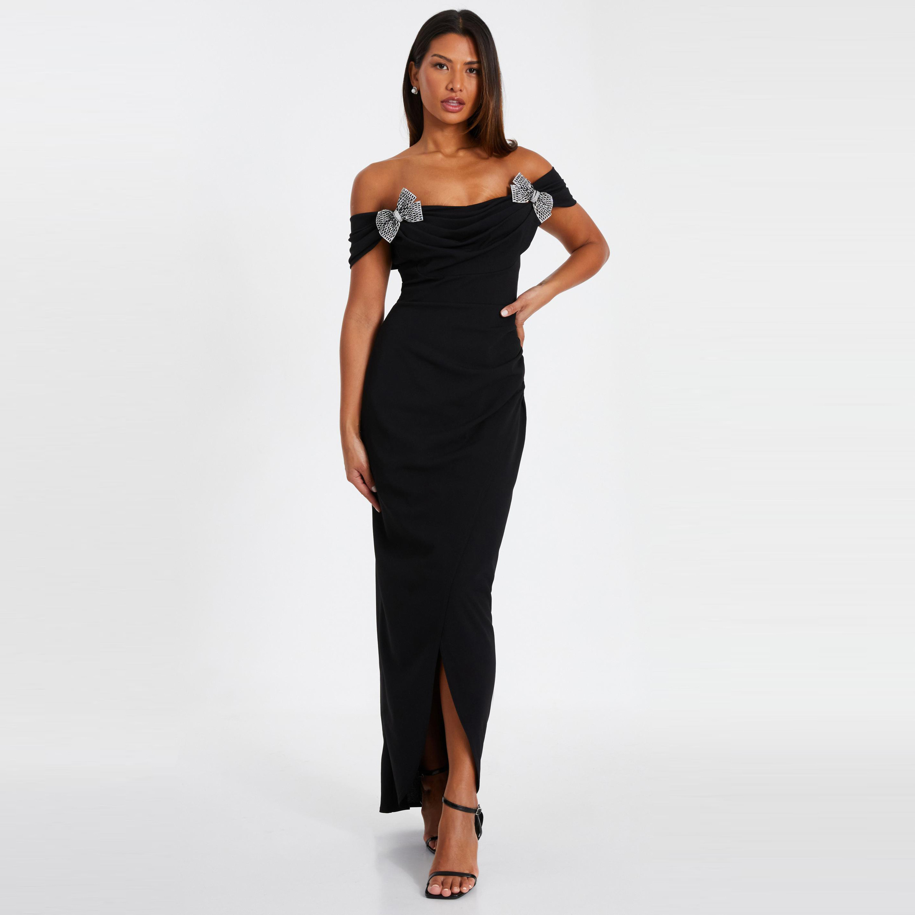 quiz black bardot top