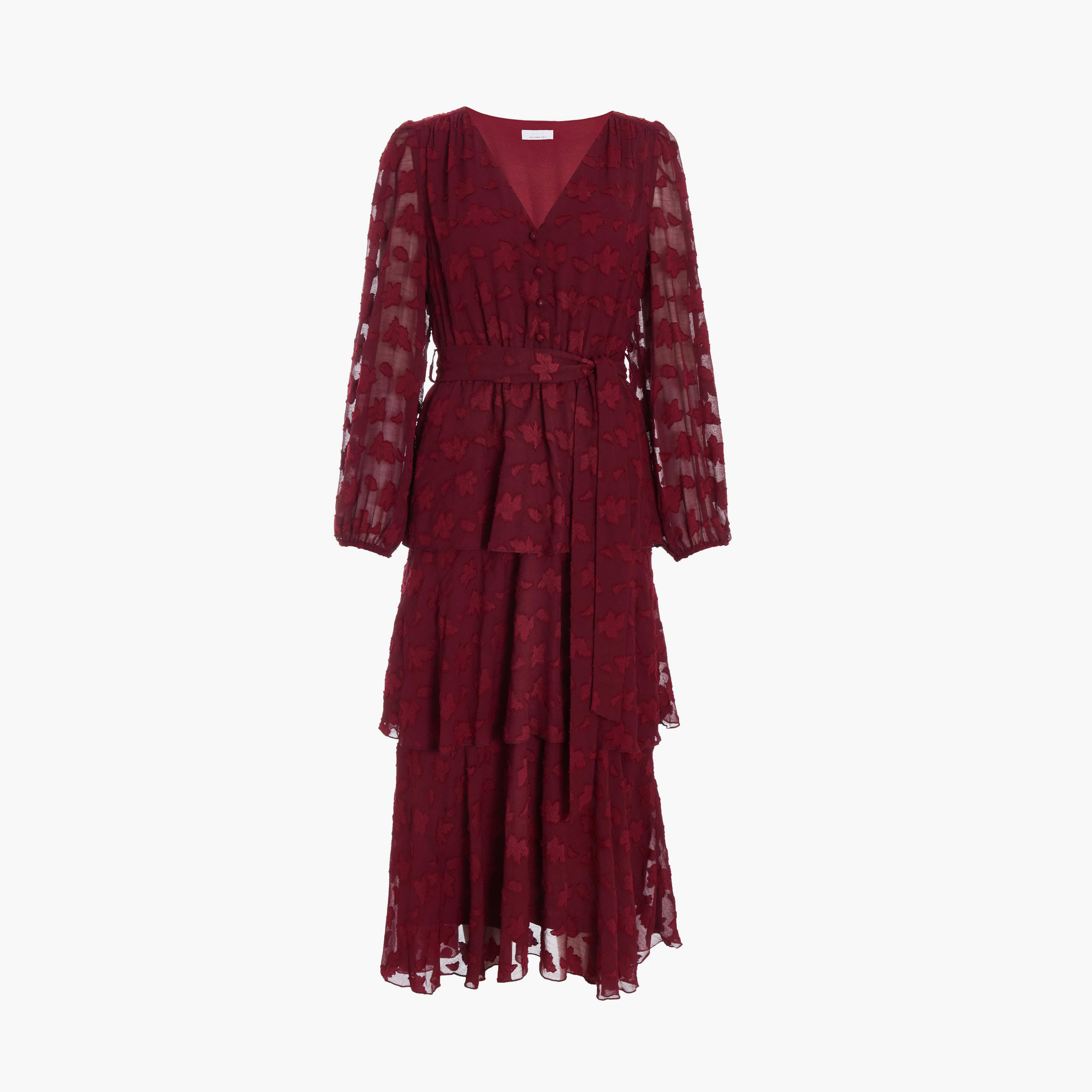 Quiz Berry Jacquard Tiered Midi Dress-women-clothing-dresses-image-5