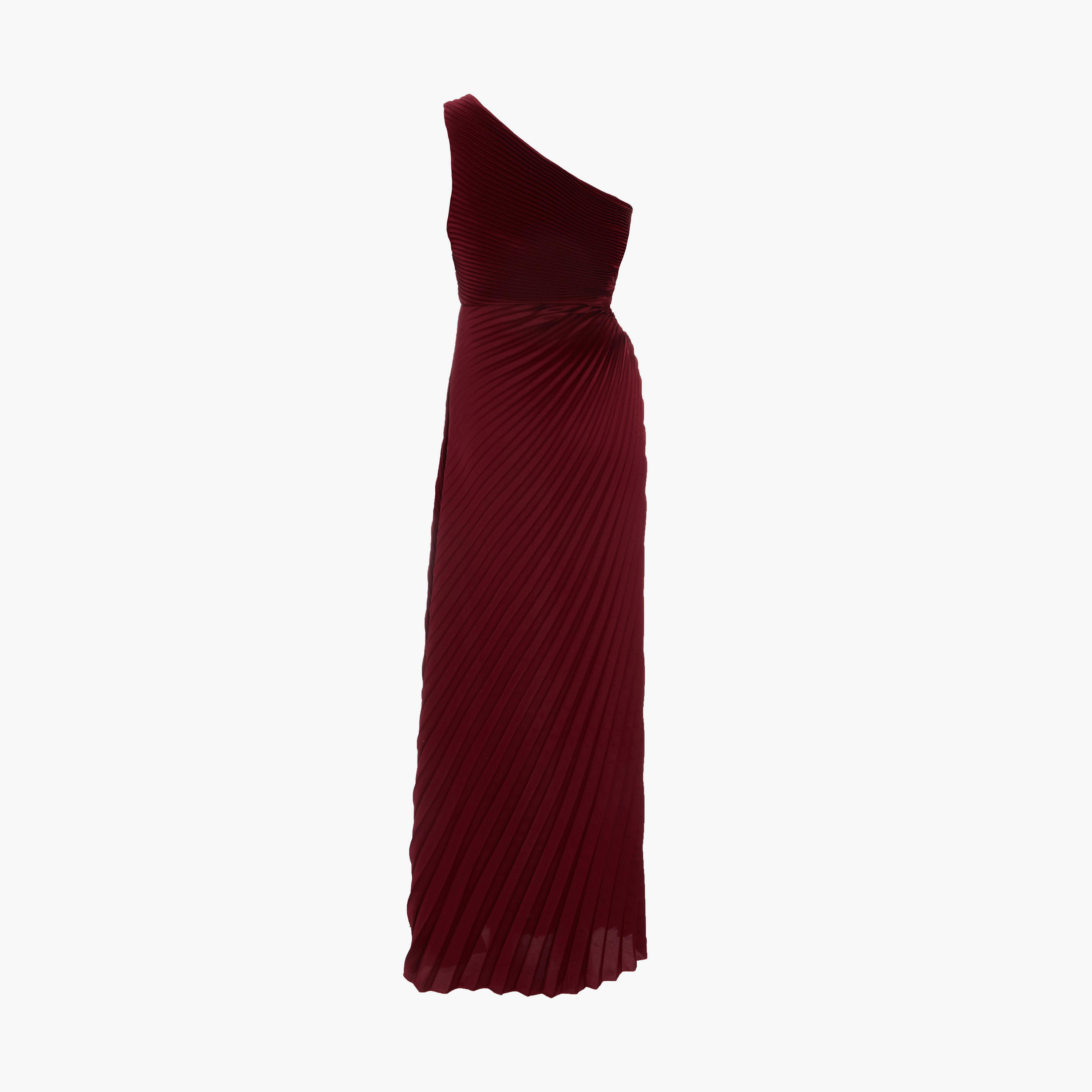 كويز-  فستان ماكسي سهرة من الساتان التوتي بكتف واحد مطوي-women-clothing-dresses-image-6