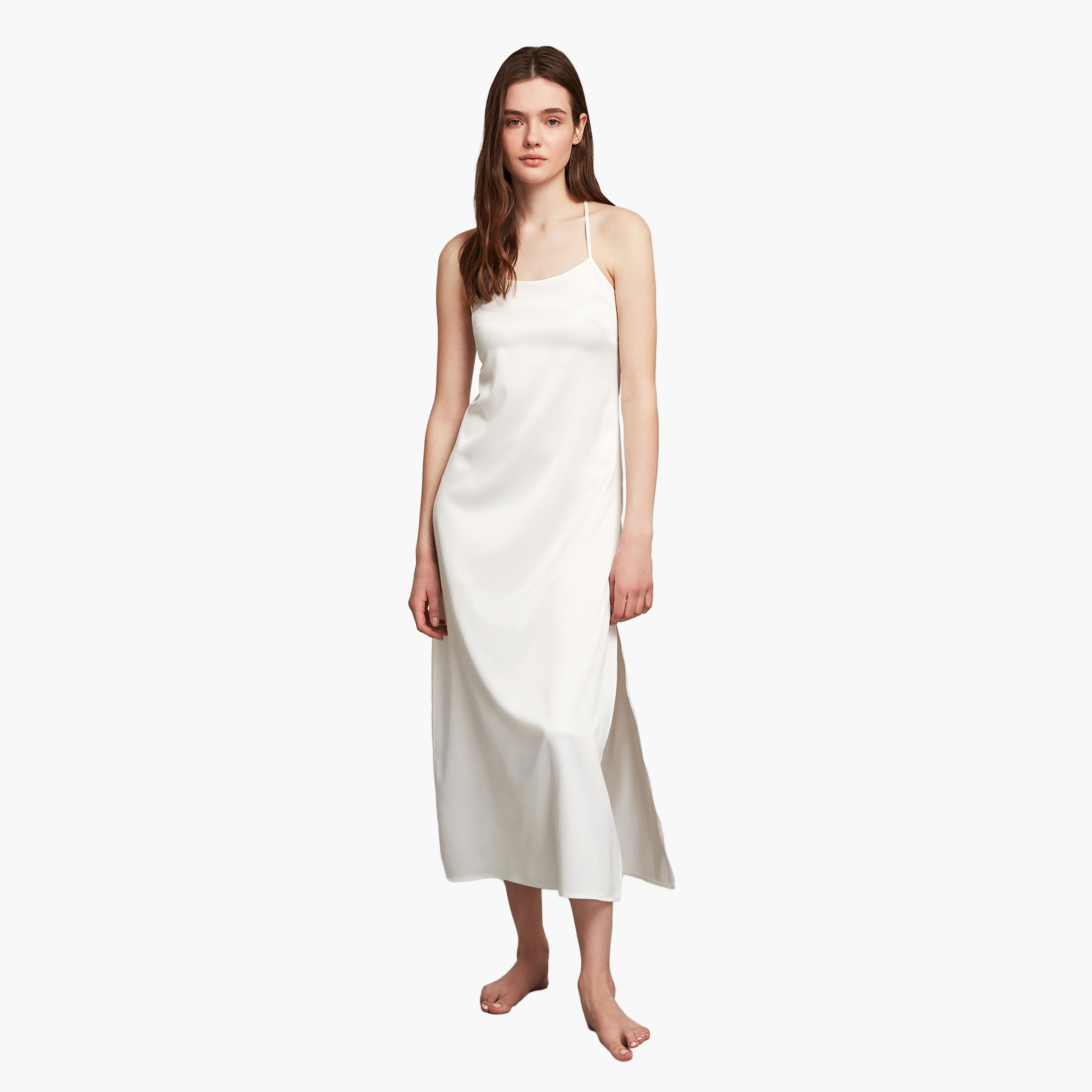 طقم رداء مع رداء بحزام كتف سادة وقميص نسائي من بيني موود-women-clothing-nightwear-pyjamas-longsets-image-2