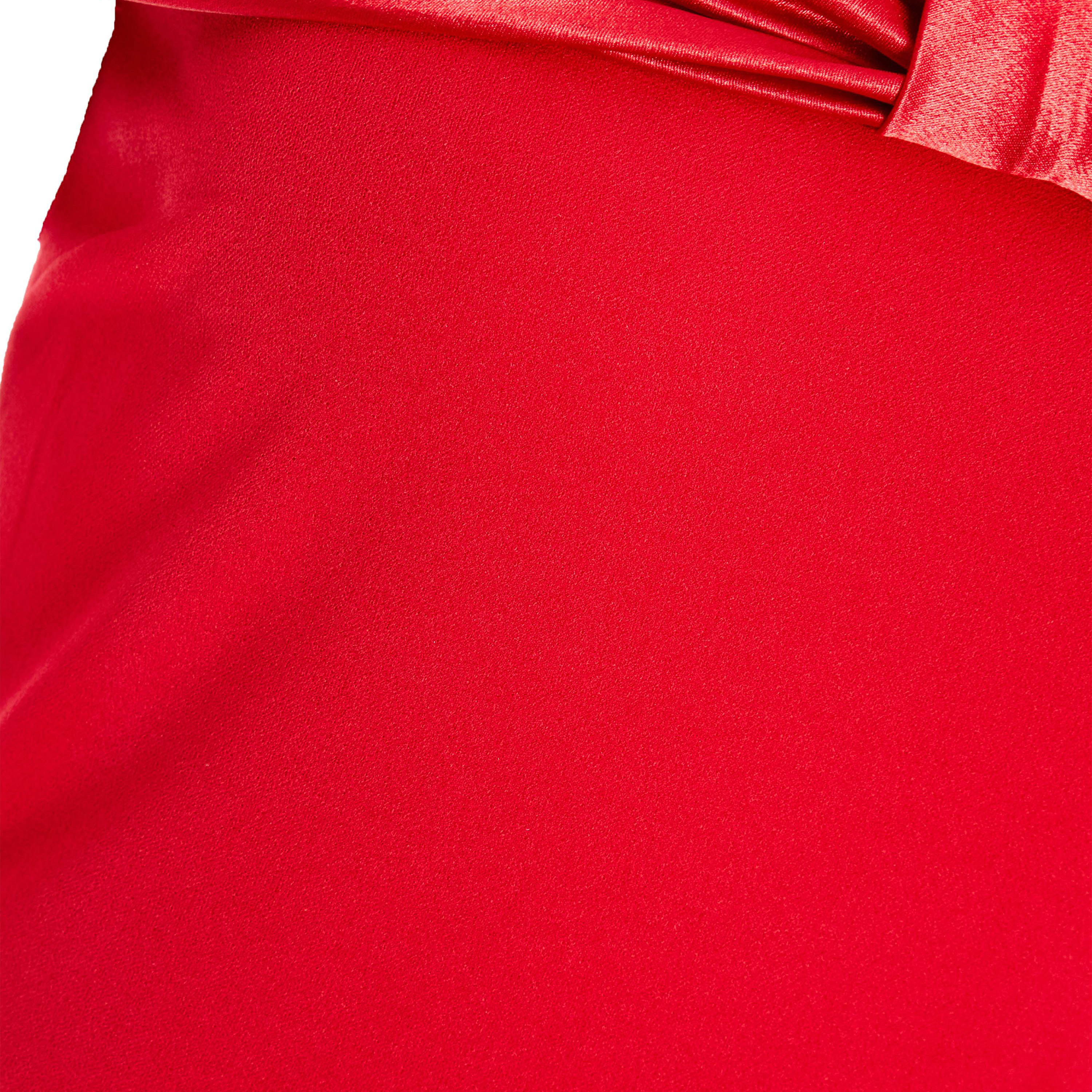 كويز-  فستان ماكسي أحمر باردو من الساتان بنقشة الكريب الأحمر بنقشة الأزهار-women-clothing-dresses-image-3