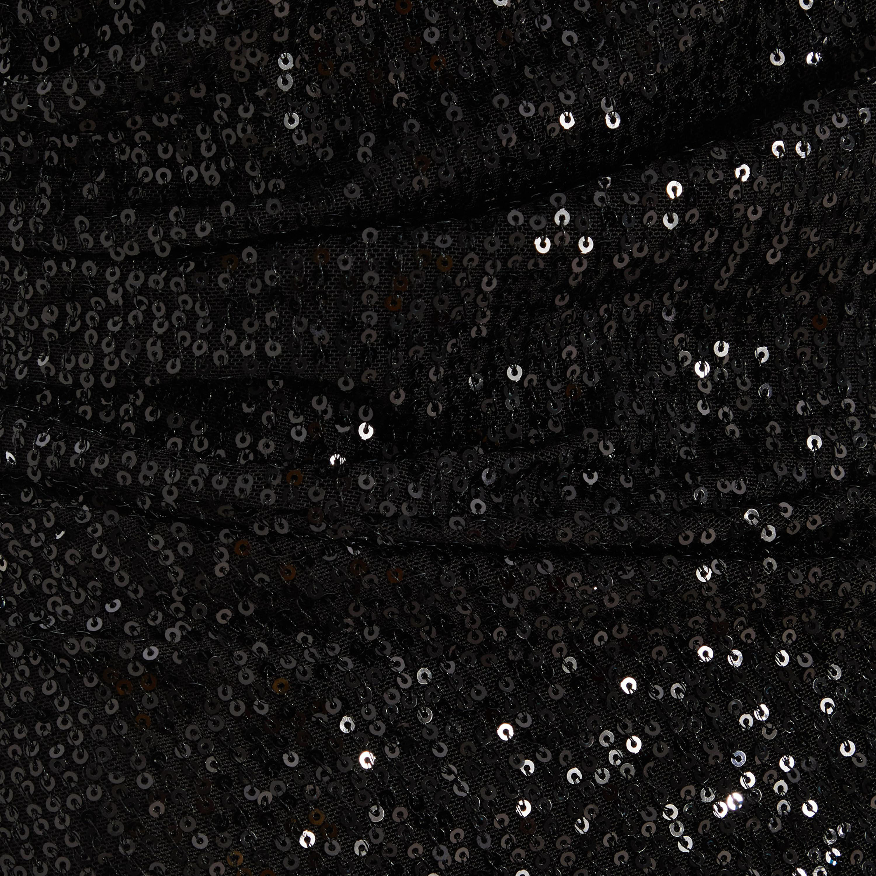 Quiz Black Round Neck Sleeveless Sequin Midaxi Ruched Side Evening Dress-women-clothing-dresses-image-4