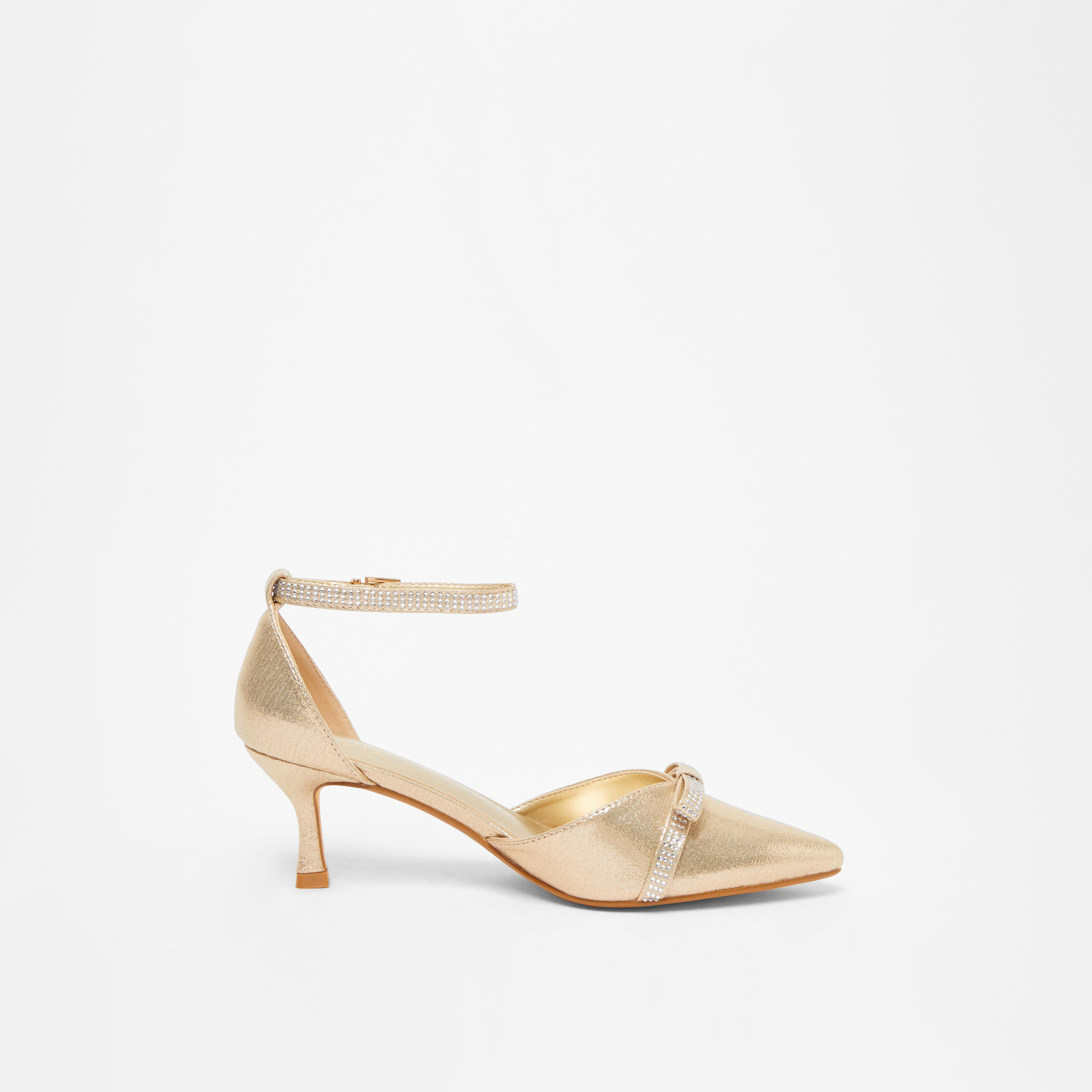 كويز- صندل نسائي بكعب صغير وحزام بإبزيم | 201052650-women-shoes-heels-image-4
