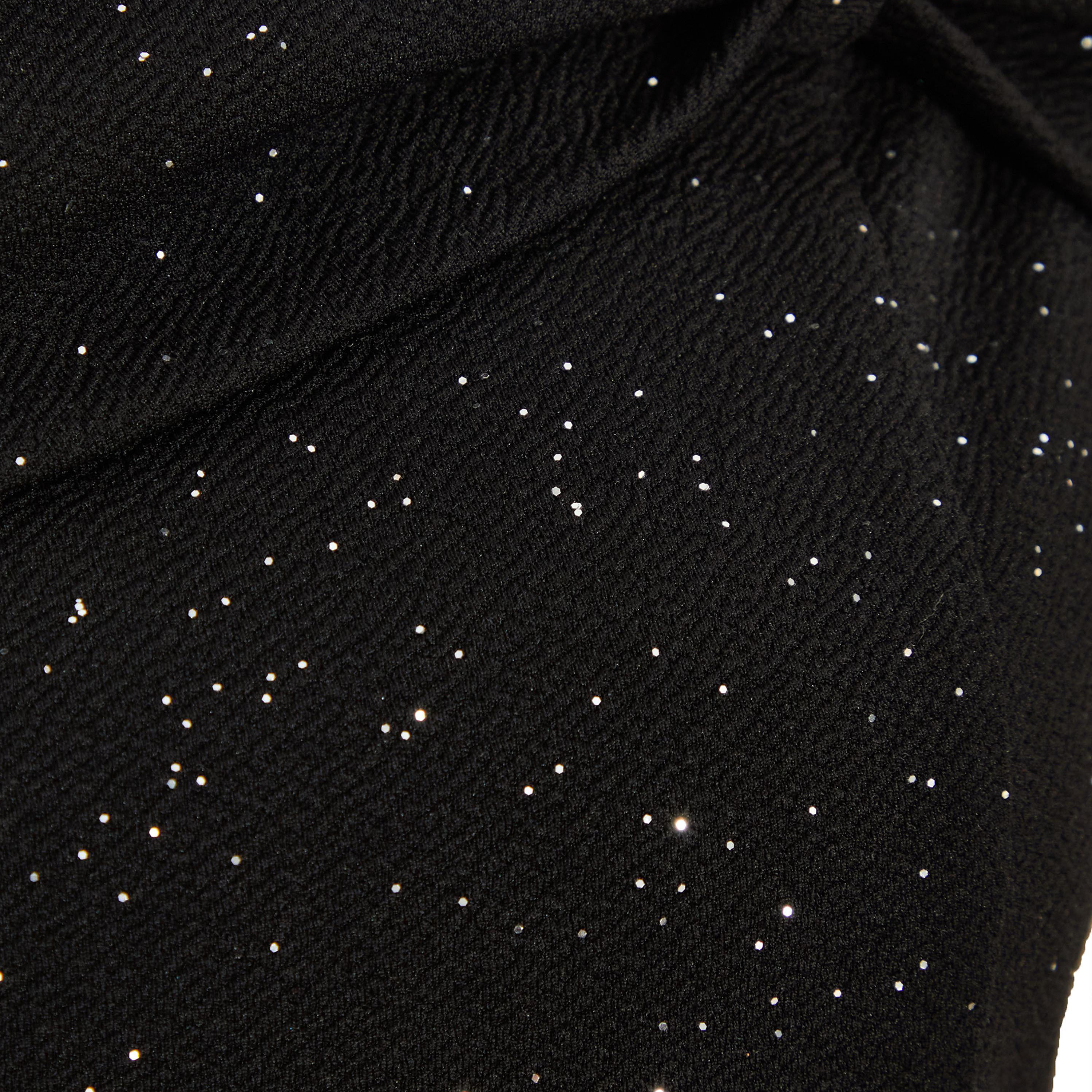 كويز-  فستان سهرة أسود لامع من ليفربول باردو ولف متوسط ​​الطول-women-clothing-dresses-image-4