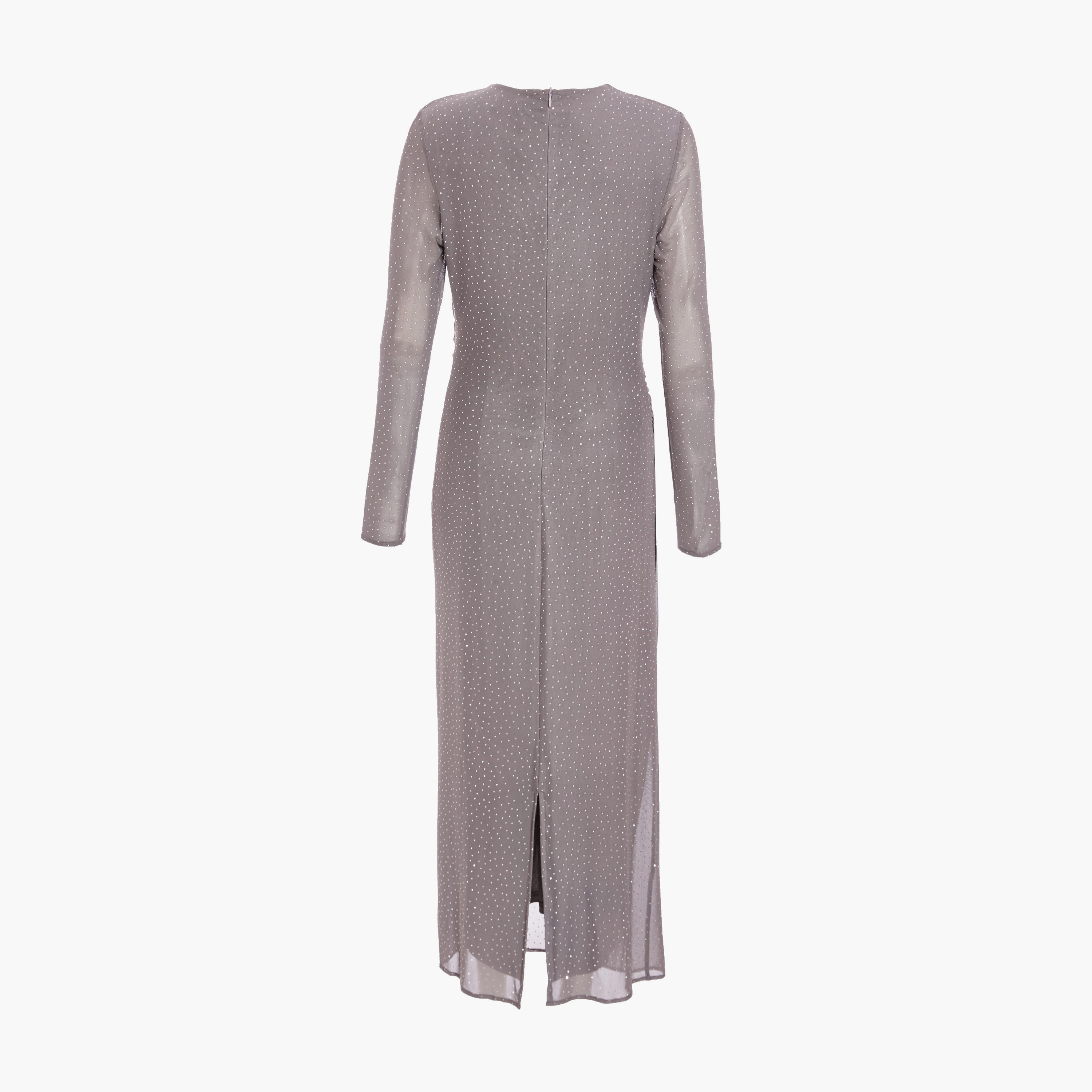 Quiz Grey Rhinestone Mesh Ruched Evening Wear Women Midaxi Dress-women-clothing-dresses-image-6