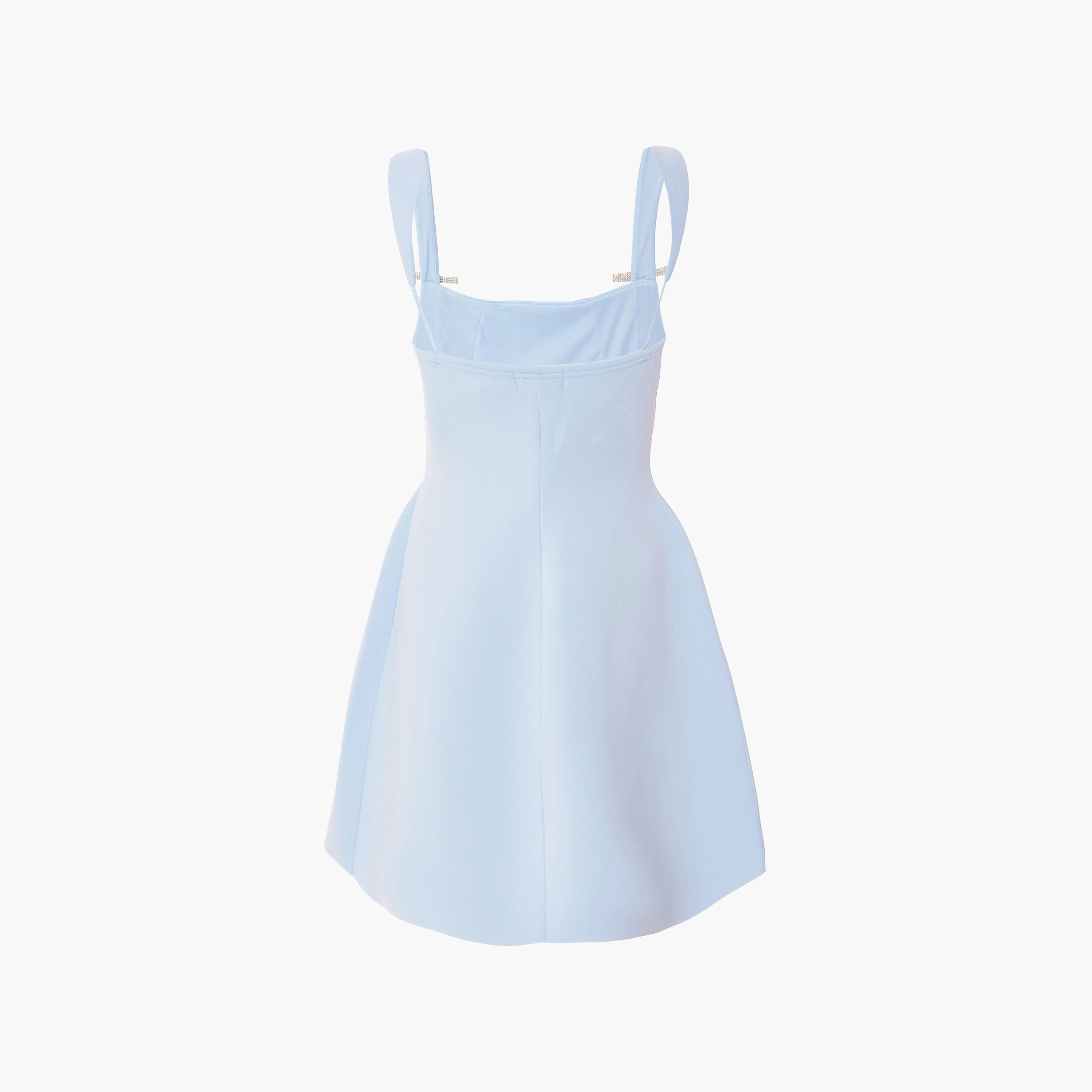 فستان نسائي قصير من إسفنج سكوبا بفتحة رقبة مربعة وتصميم A من كويز-women-clothing-dresses-image-6