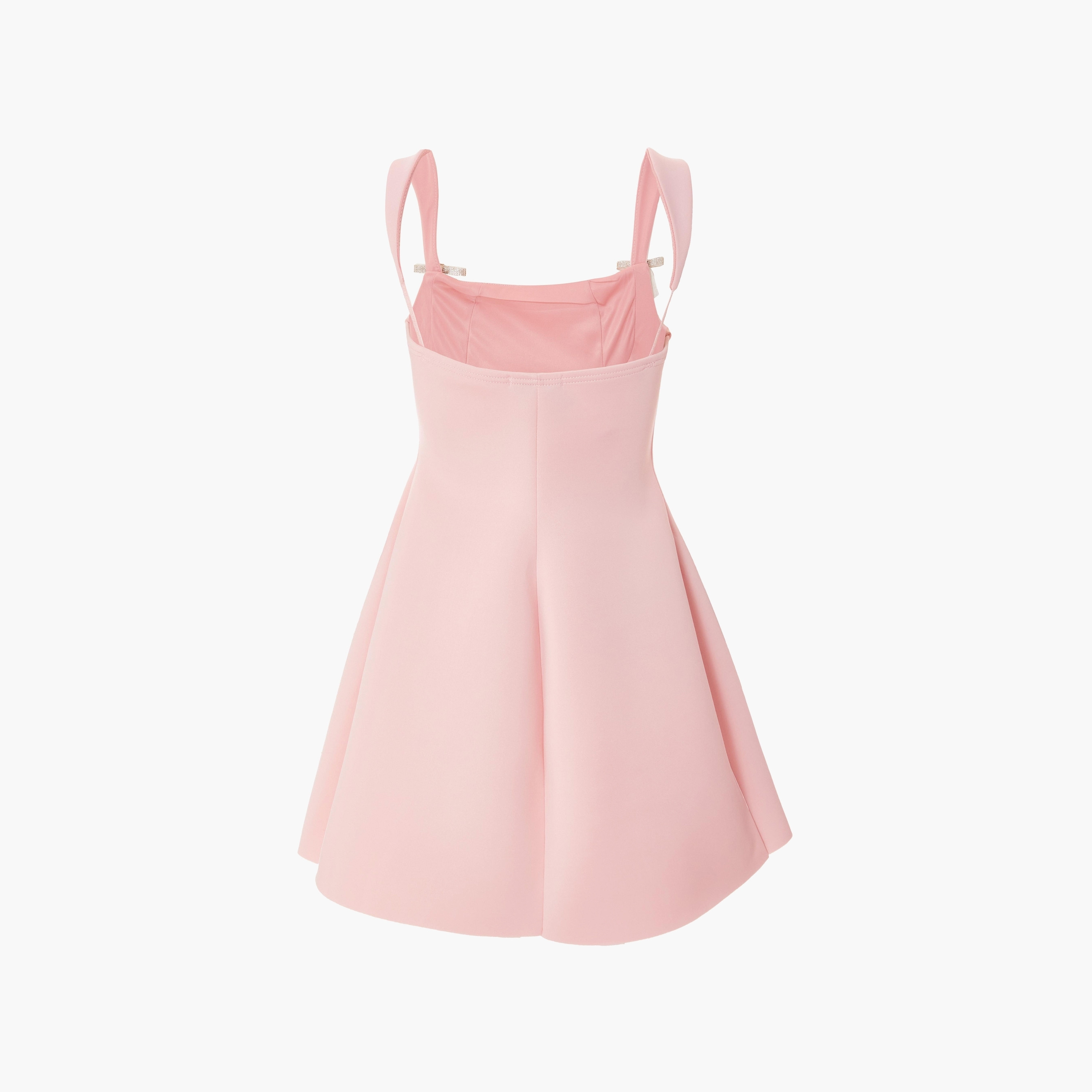 فستان نسائي قصير من إسفنج سكوبا بفتحة رقبة مربعة وتصميم A من كويز-women-clothing-dresses-image-12