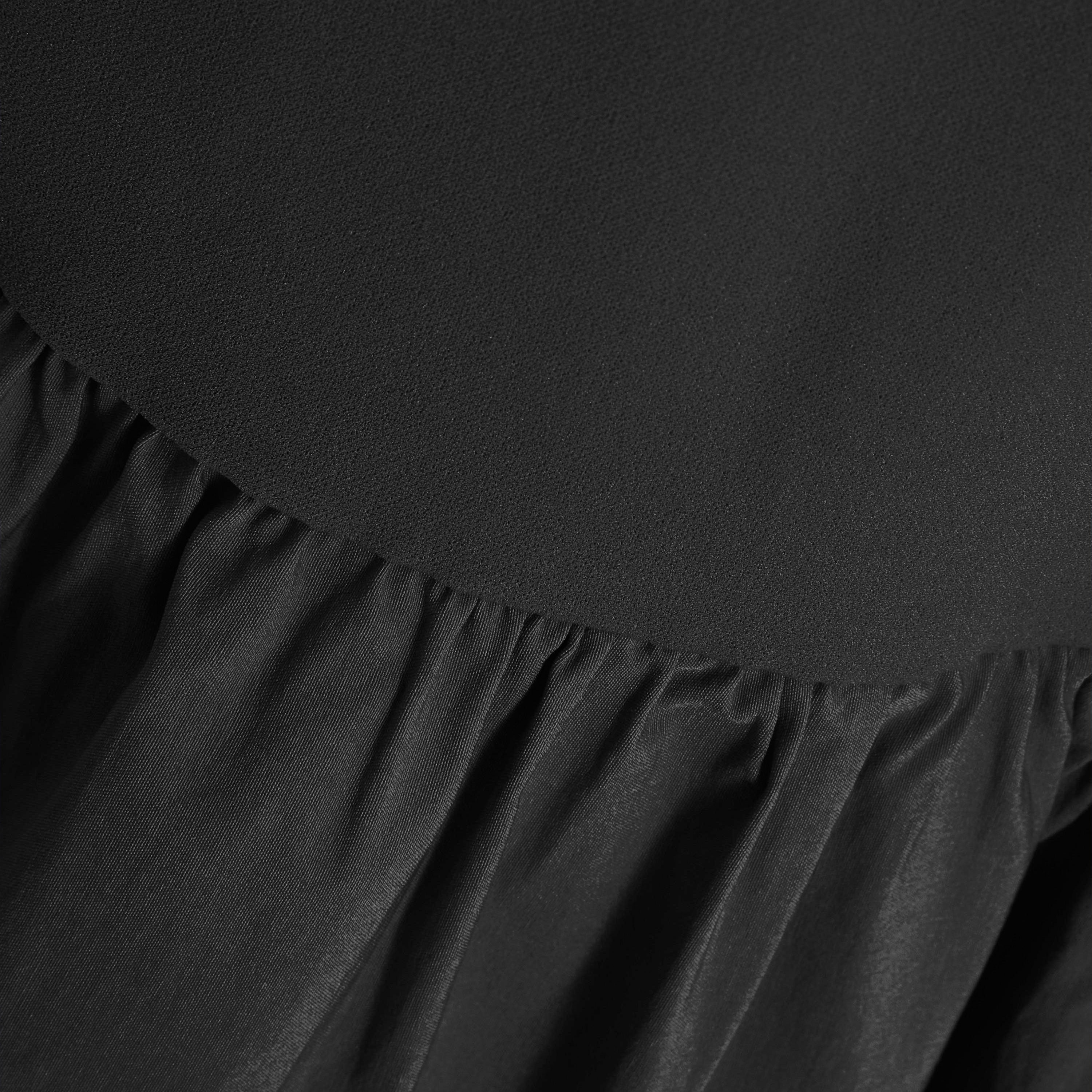 Quiz Black Jersey and Bengaline Puffball Hem Strappy Evening Midi Dress-women-clothing-dresses-image-4