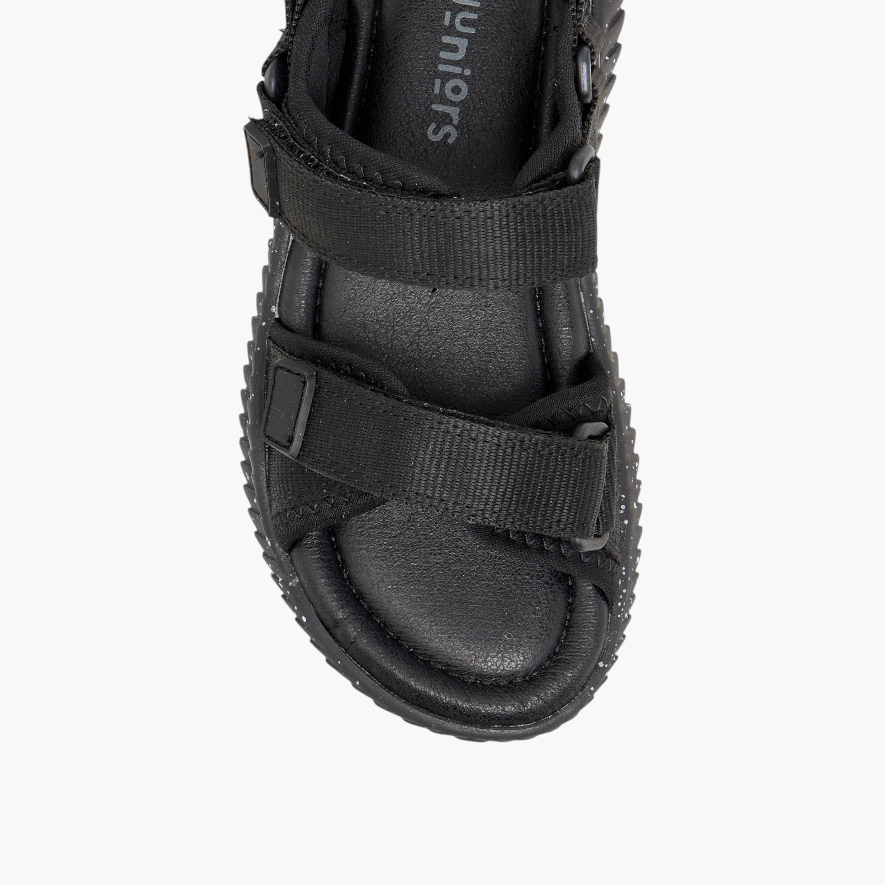 Juniors Solid Strap Sandals with Hook and Loop Closure-boys-shoes-sandals-image-3