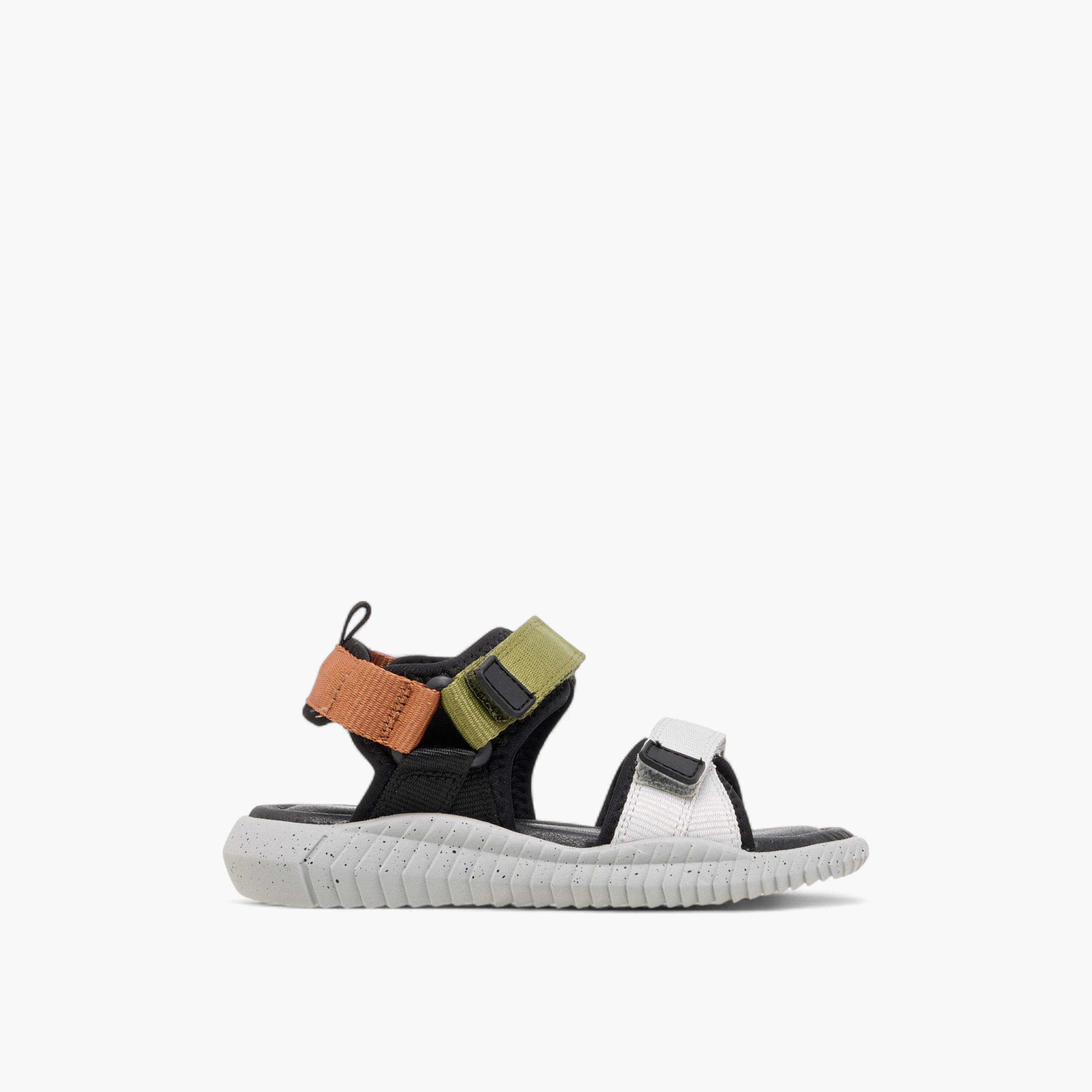 Juniors Solid Strap Sandals with Hook and Loop Closure-boys-shoes-sandals-image-2