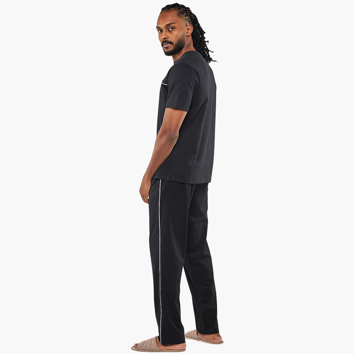 BlueAge Men Solid Round Neck Loungewear Set-men-clothing-nightwear-sets-image-3