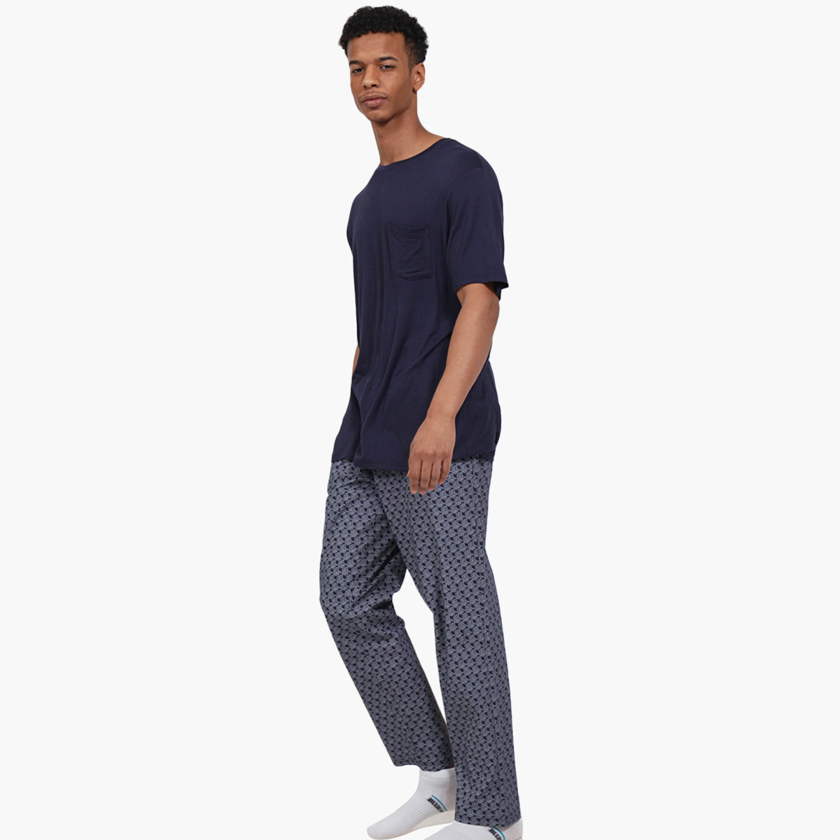 BlueAge Men Solid Round Neck Loungewear Set-men-clothing-nightwear-sets-image-1