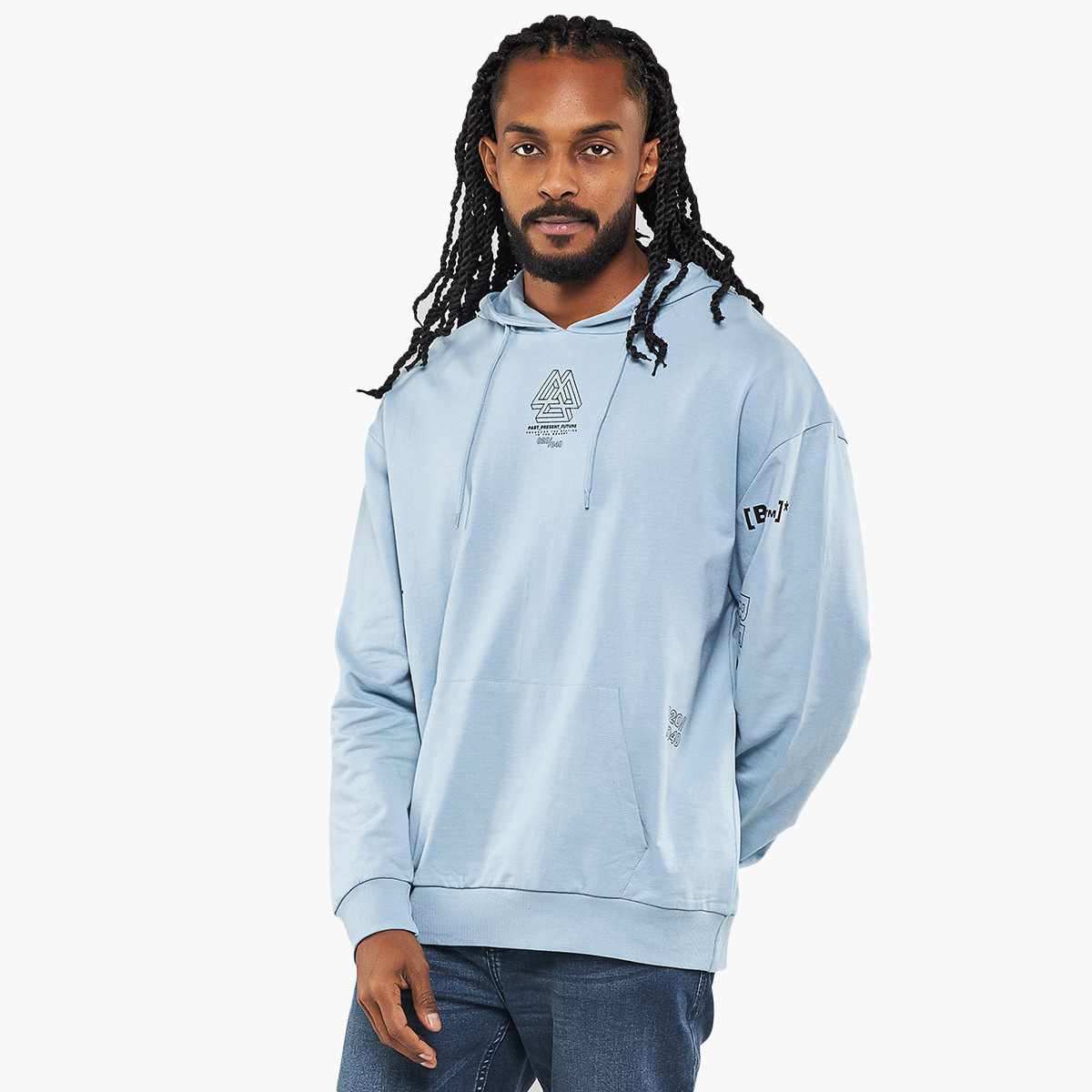 BlueAge Men Printed Kangaroo Pocket Hooded Sweatshirt-men-winterwear-hoodiesandsweatshirts-image-1