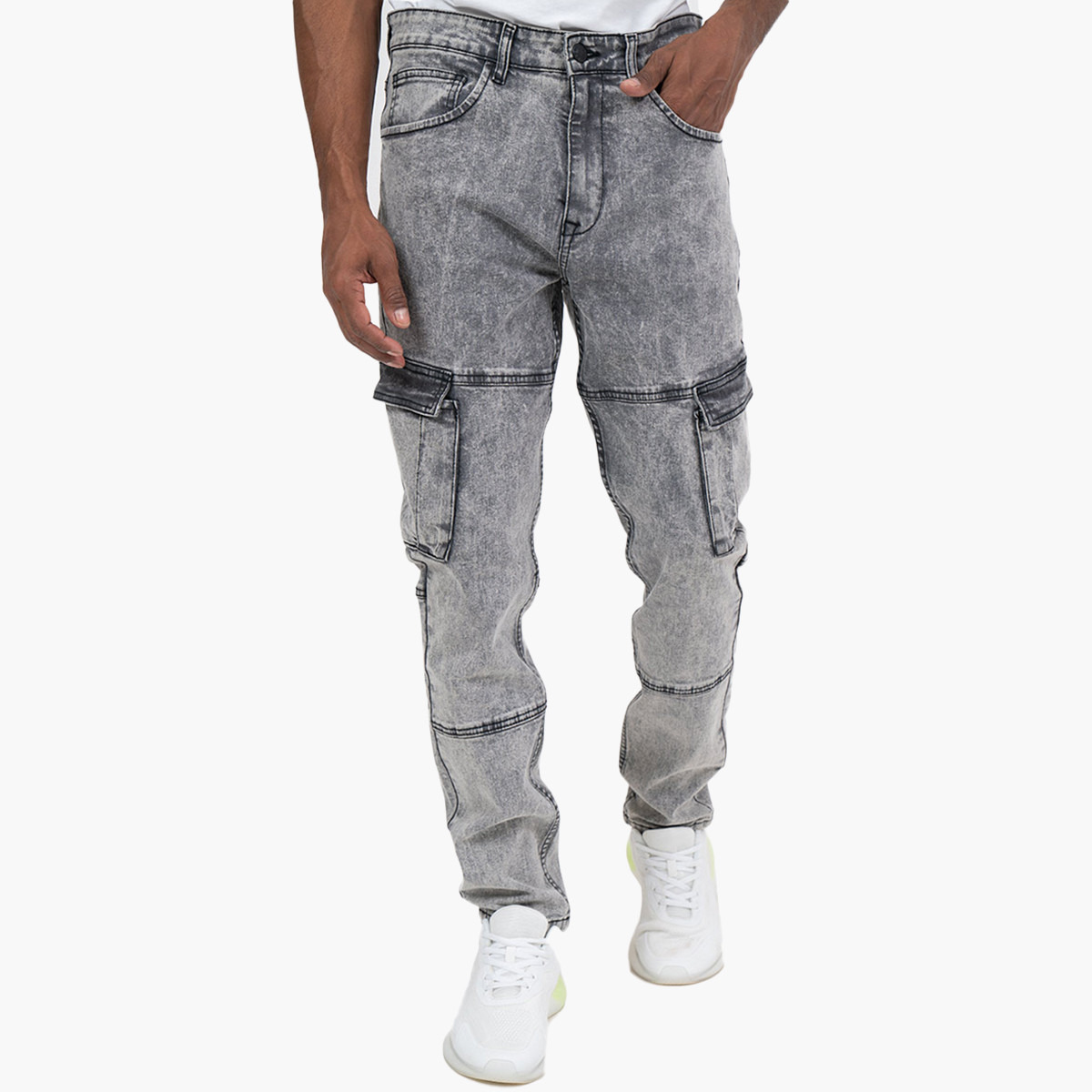 BlueAge Men Solid Cargo Pocket Jeans-men-clothing-bottoms-jeans-image-1