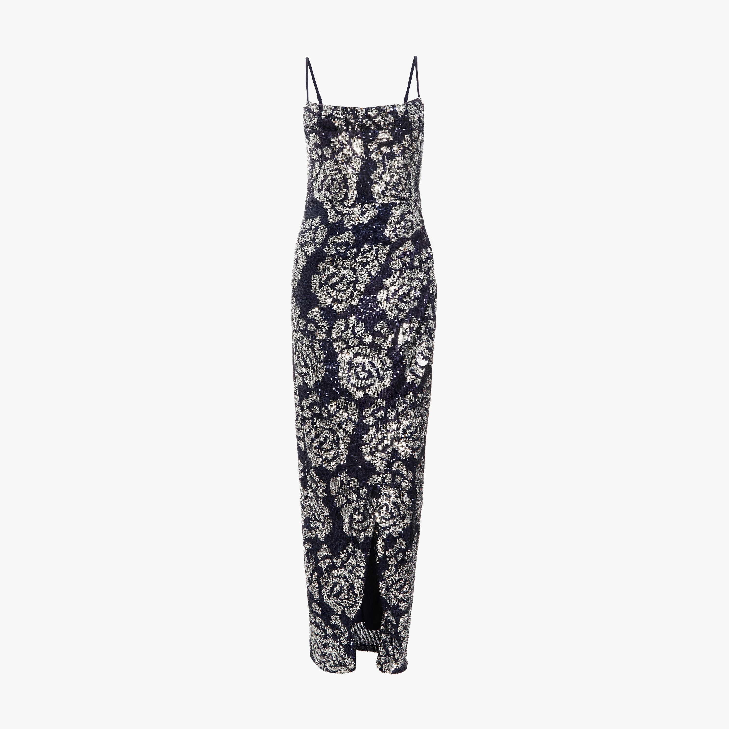 كويز-  فستان ماكسي بقماش سكوبا من الترتر برقبة منخفضة-women-clothing-dresses-image-5
