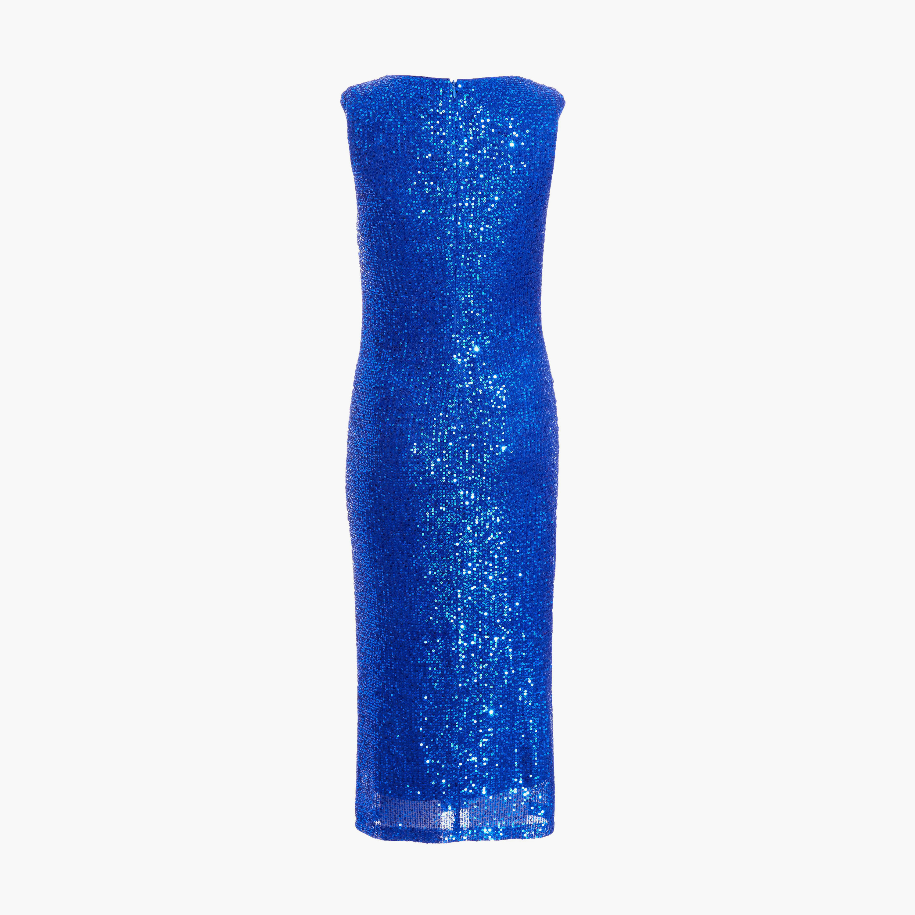 Quiz Royal Blue High Neck Sequin Women Midi Dress-women-clothing-dresses-image-6
