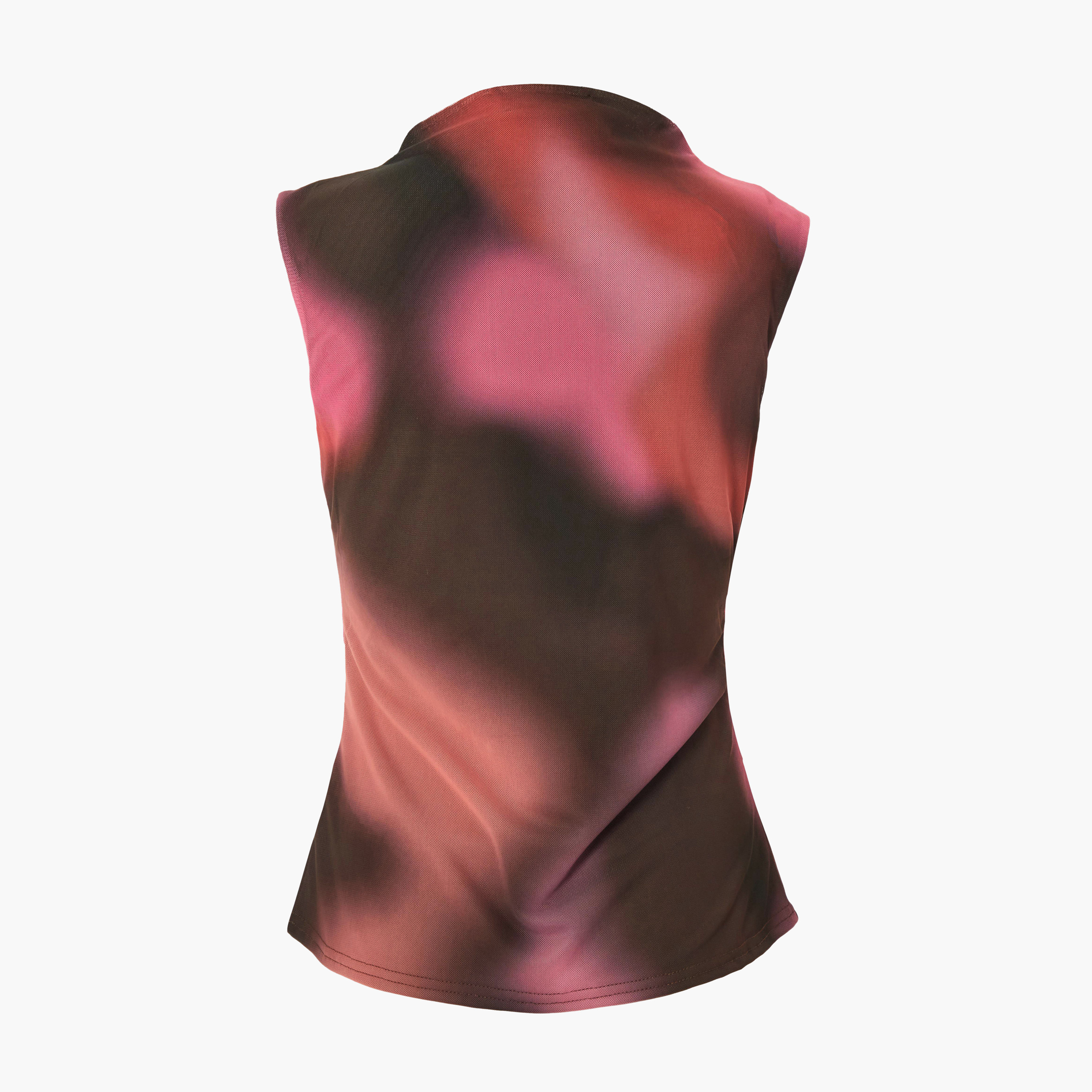 Quiz Brown Airbrush Mesh High Neck Vest-women-clothing-tshirts-image-6