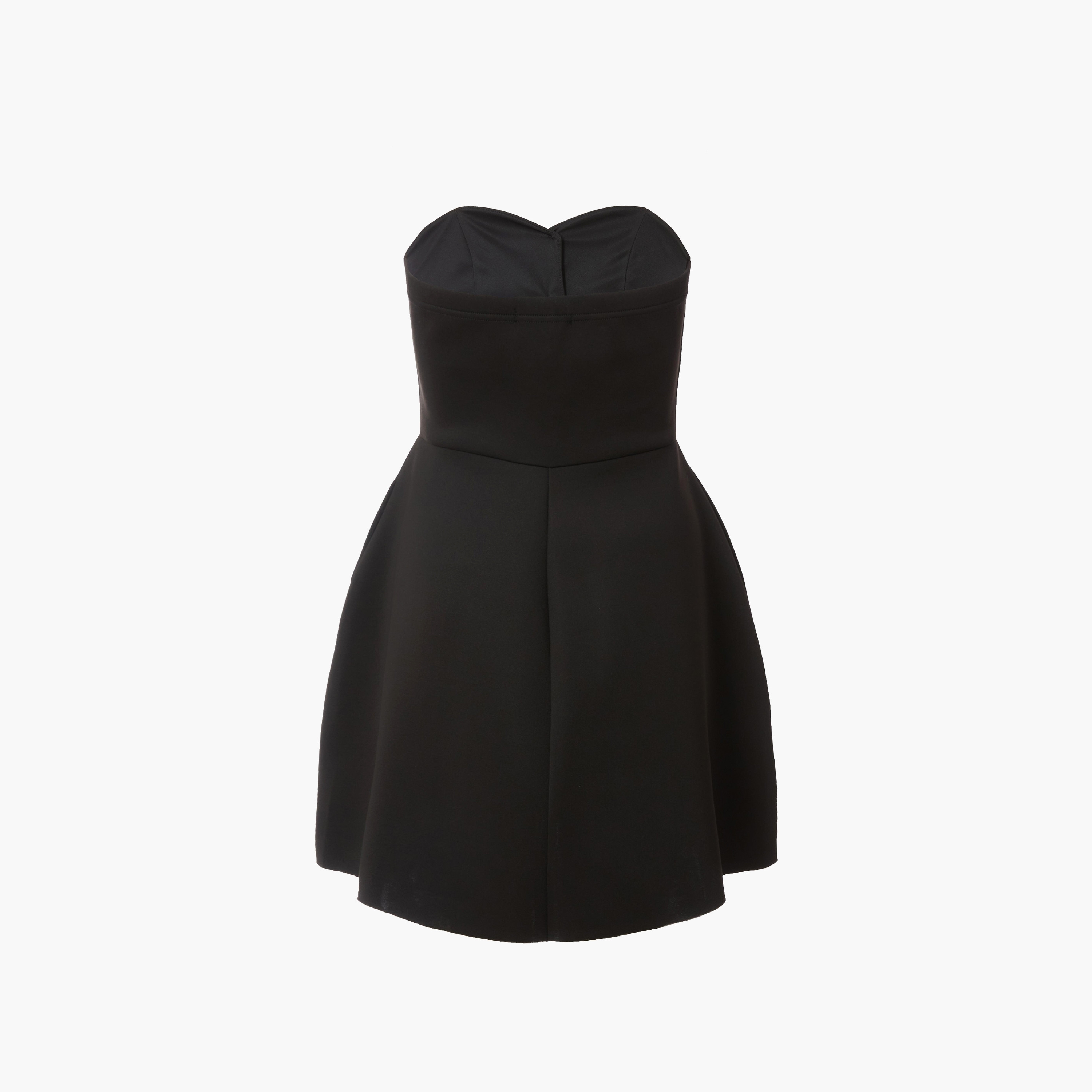 فستان قصير أسود للنساء من كورسيه سكوبا فوم بتصميم A من كويز-women-clothing-dresses-image-6