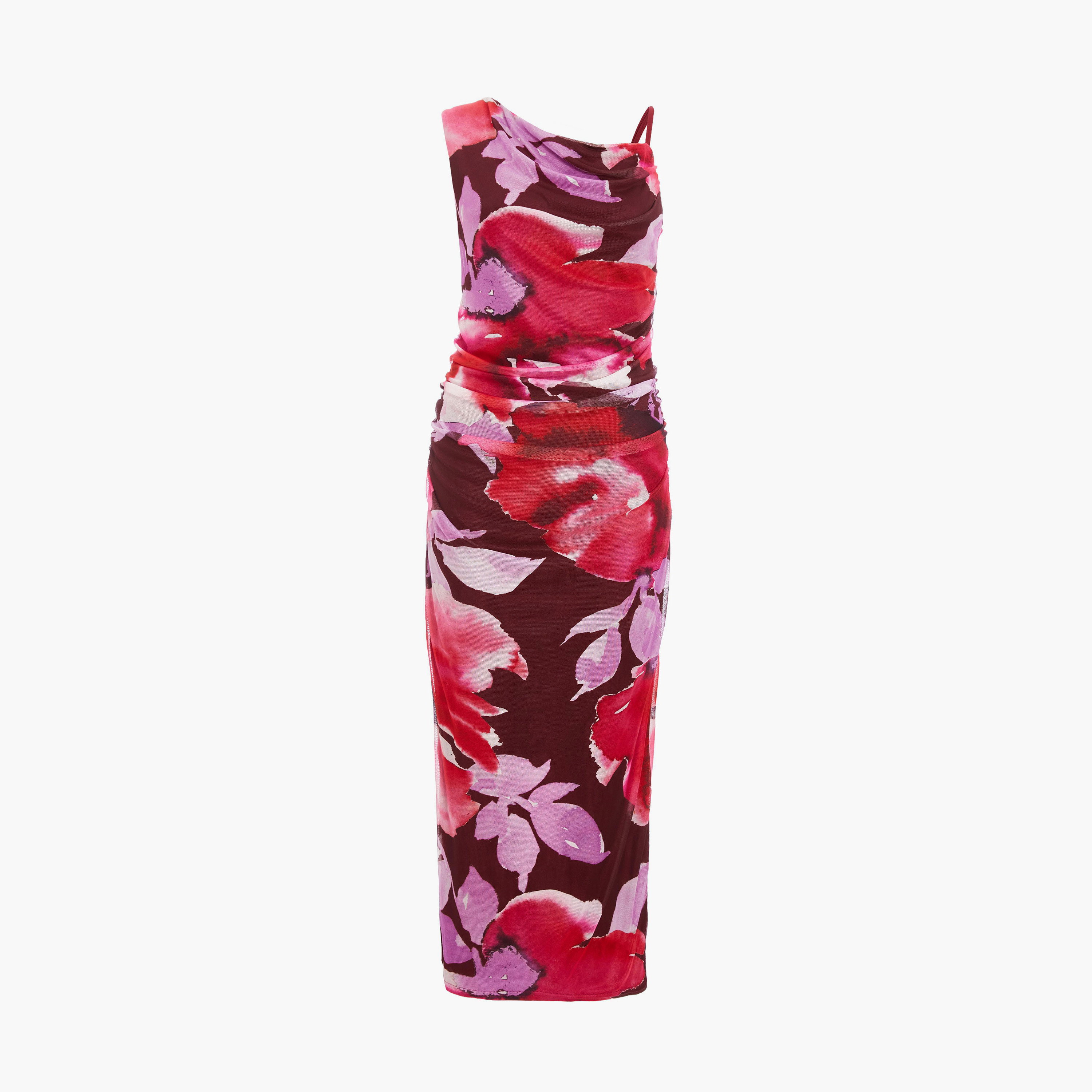 كويز-  فستان ميداكسي غير متماثل منقوش بالزهور-women-clothing-dresses-image-5