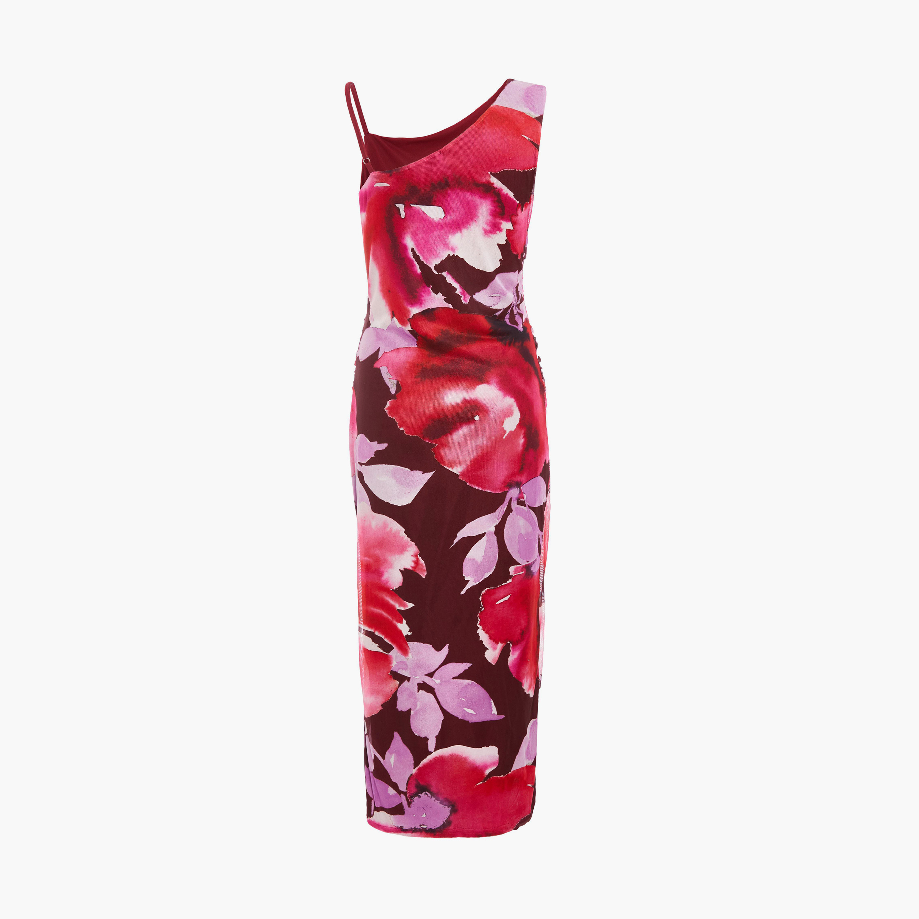 كويز-  فستان ميداكسي غير متماثل منقوش بالزهور-women-clothing-dresses-image-6
