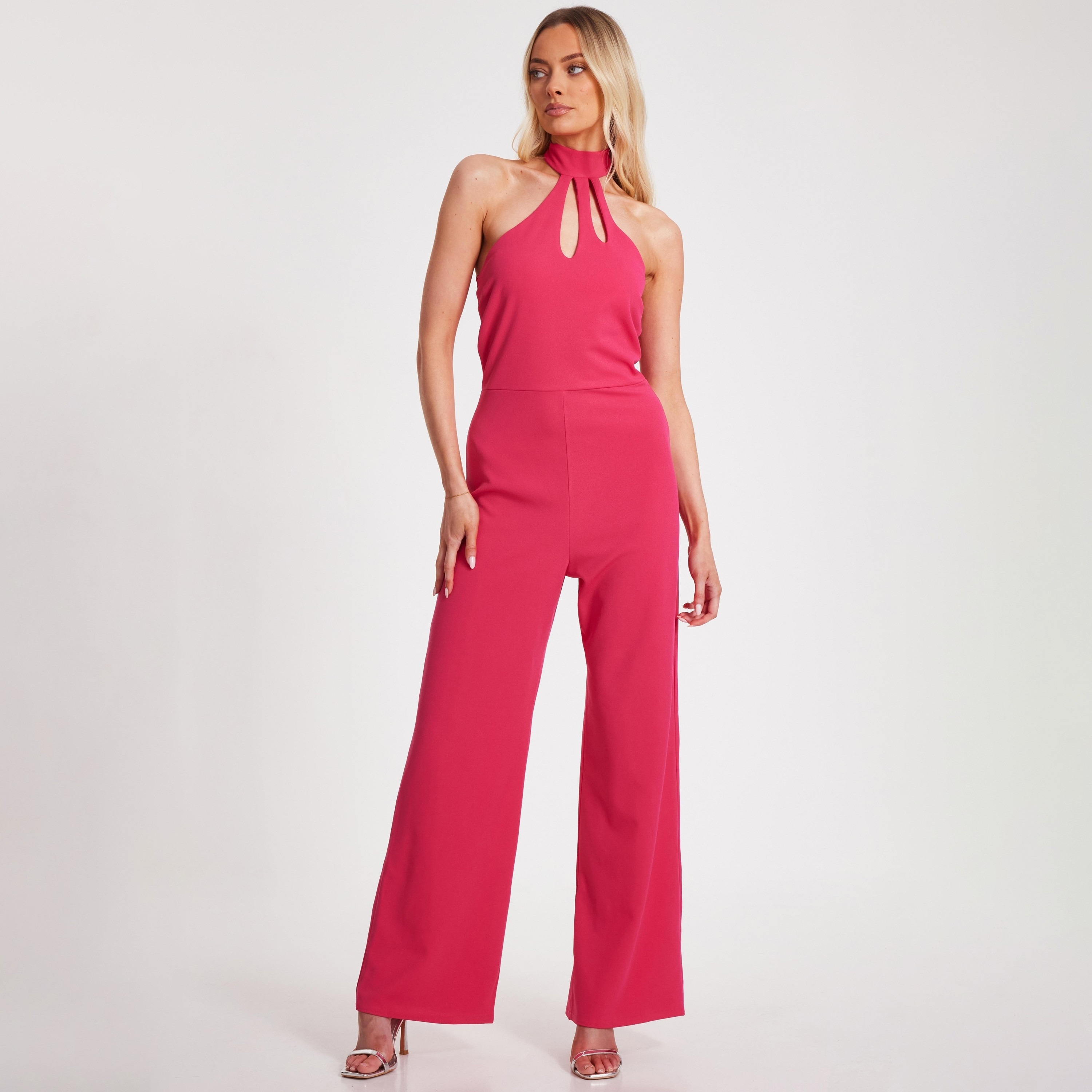 جمبسوت نسائي سكوبا كريب برقبة V بلون أرجواني من كويز-women-clothing-jumpsuits-image-1