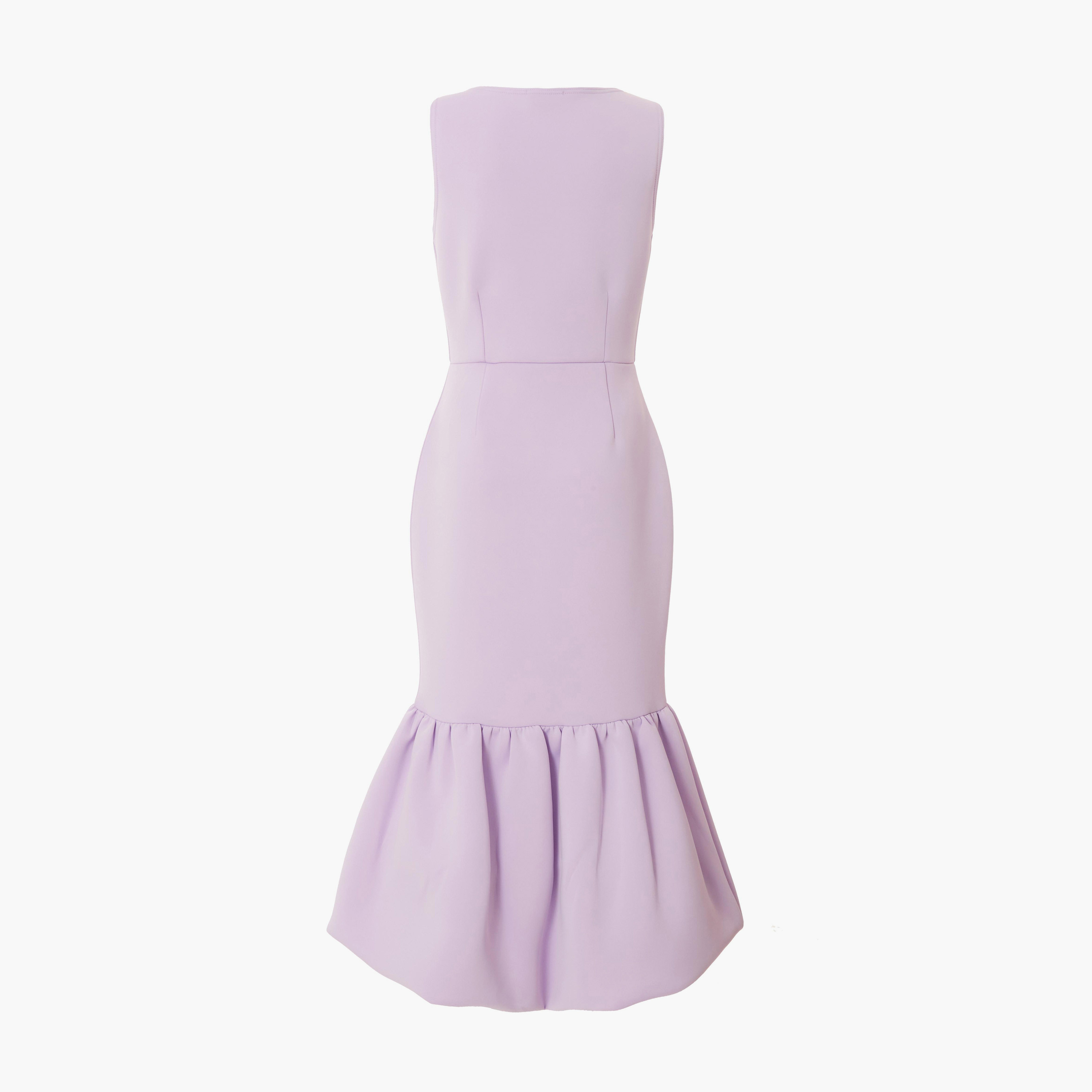 كويز-  فستان ميداكسي (بطول متوسط) أرجواني اللون مع رقبة مربعة من فوم سكوبا-women-clothing-dresses-image-6