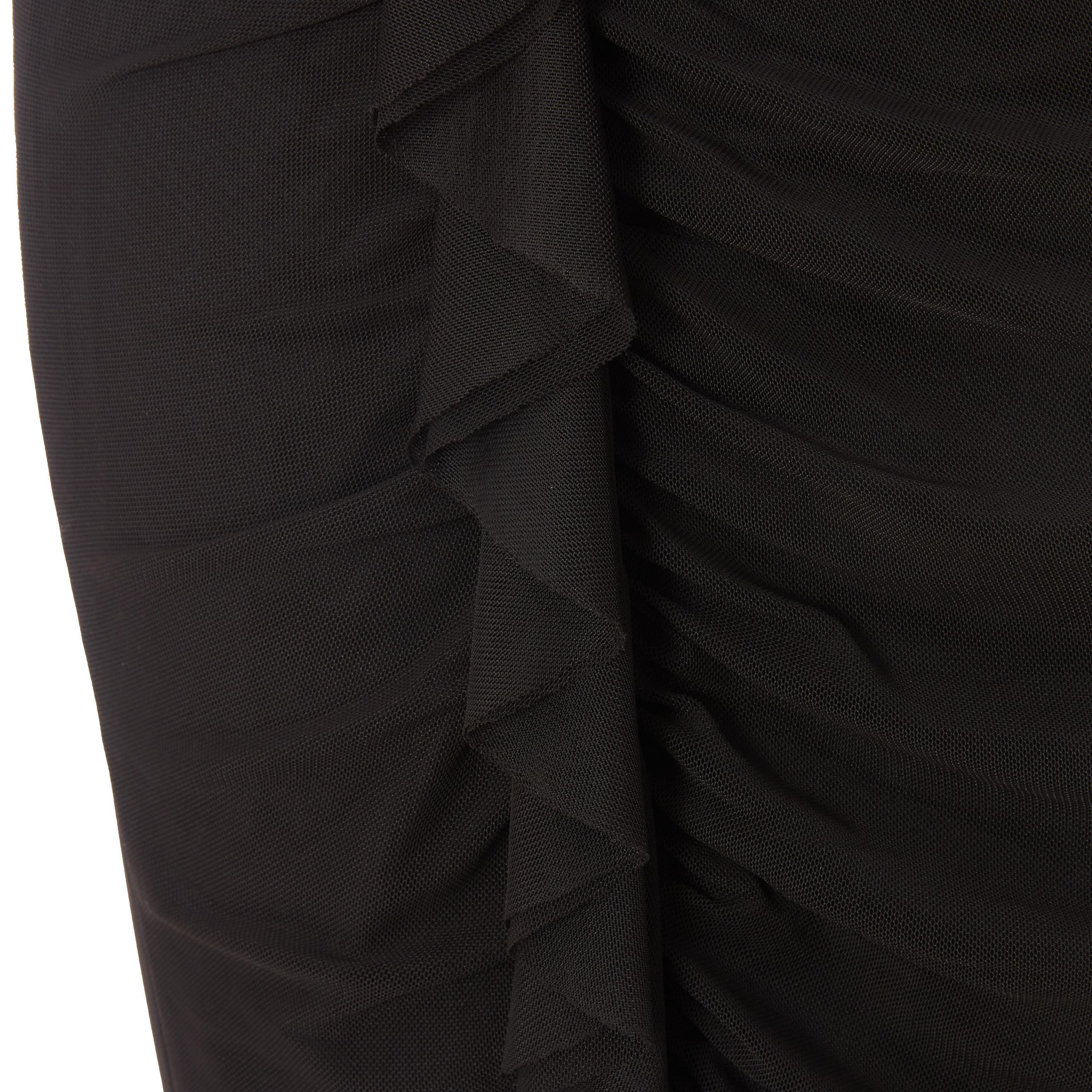 Quiz Black Mesh Frill Detail One Shoulder Evening Wear Women Midaxi Dress-women-clothing-dresses-image-4