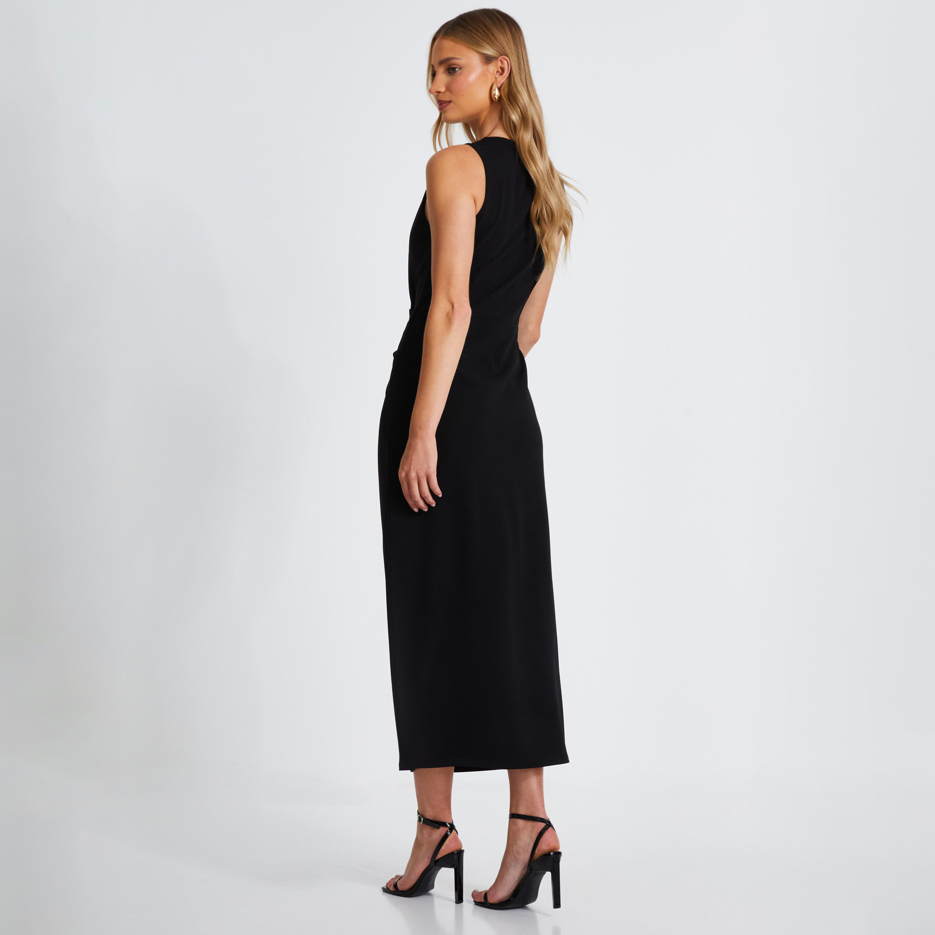 كويز-  فستان أسود بصدرية وتنورة من الكريب سكوبا اثنان في واحد-women-clothing-dresses-image-3