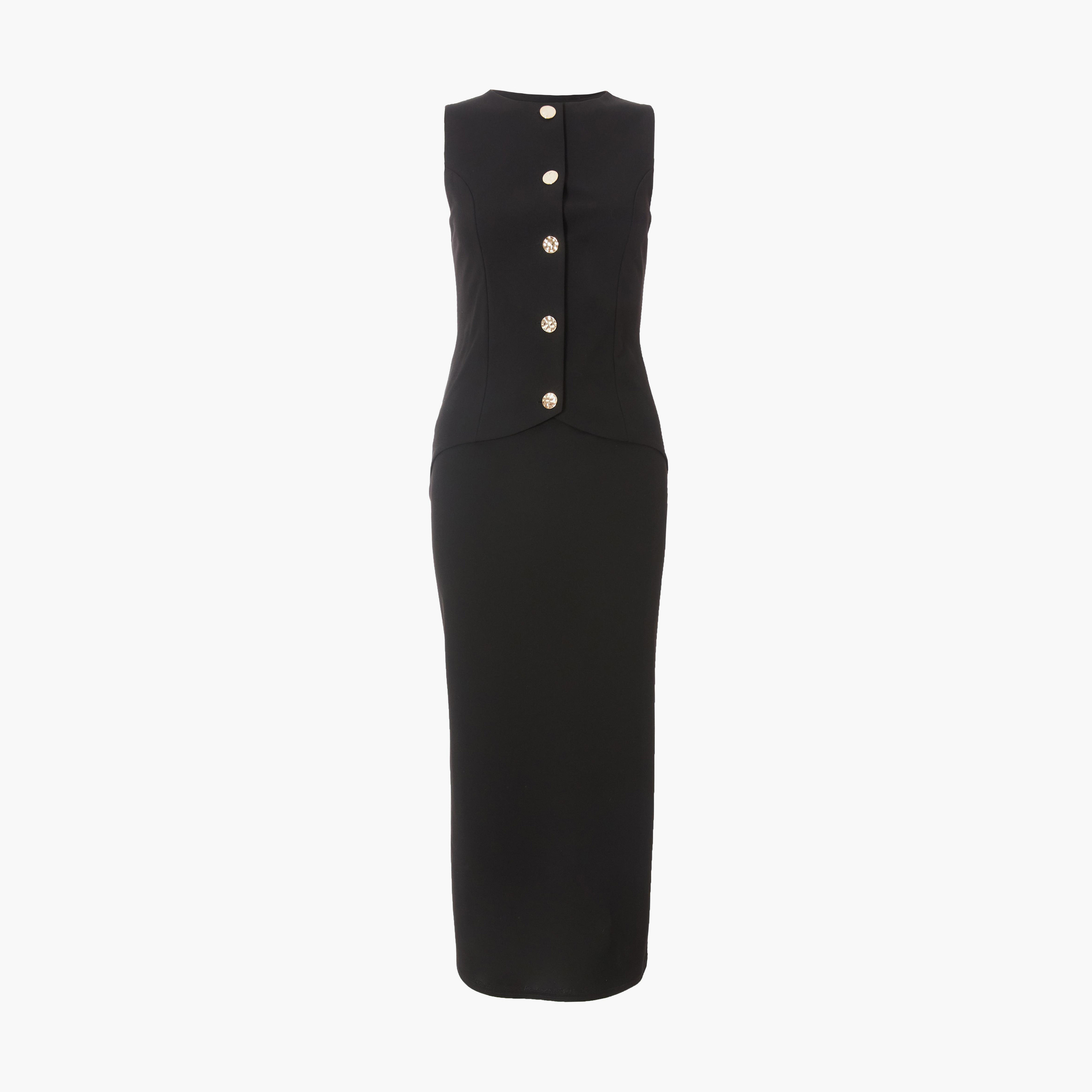 كويز-  فستان أسود بصدرية وتنورة من الكريب سكوبا اثنان في واحد-women-clothing-dresses-image-5