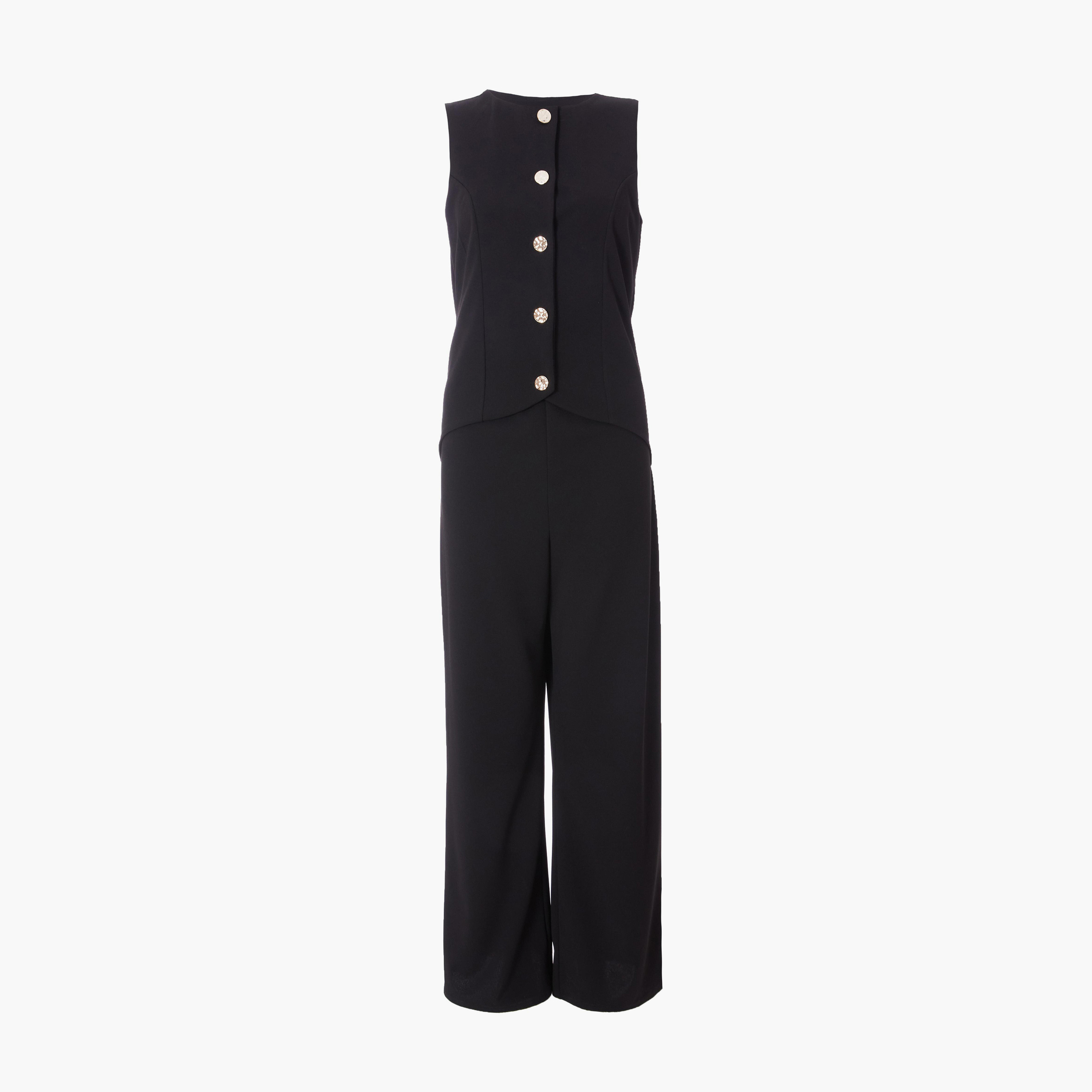 Quiz Black Two In One Scuba Crepe Waistcoat Women Jumpsuit-women-clothing-jumpsuits-image-5