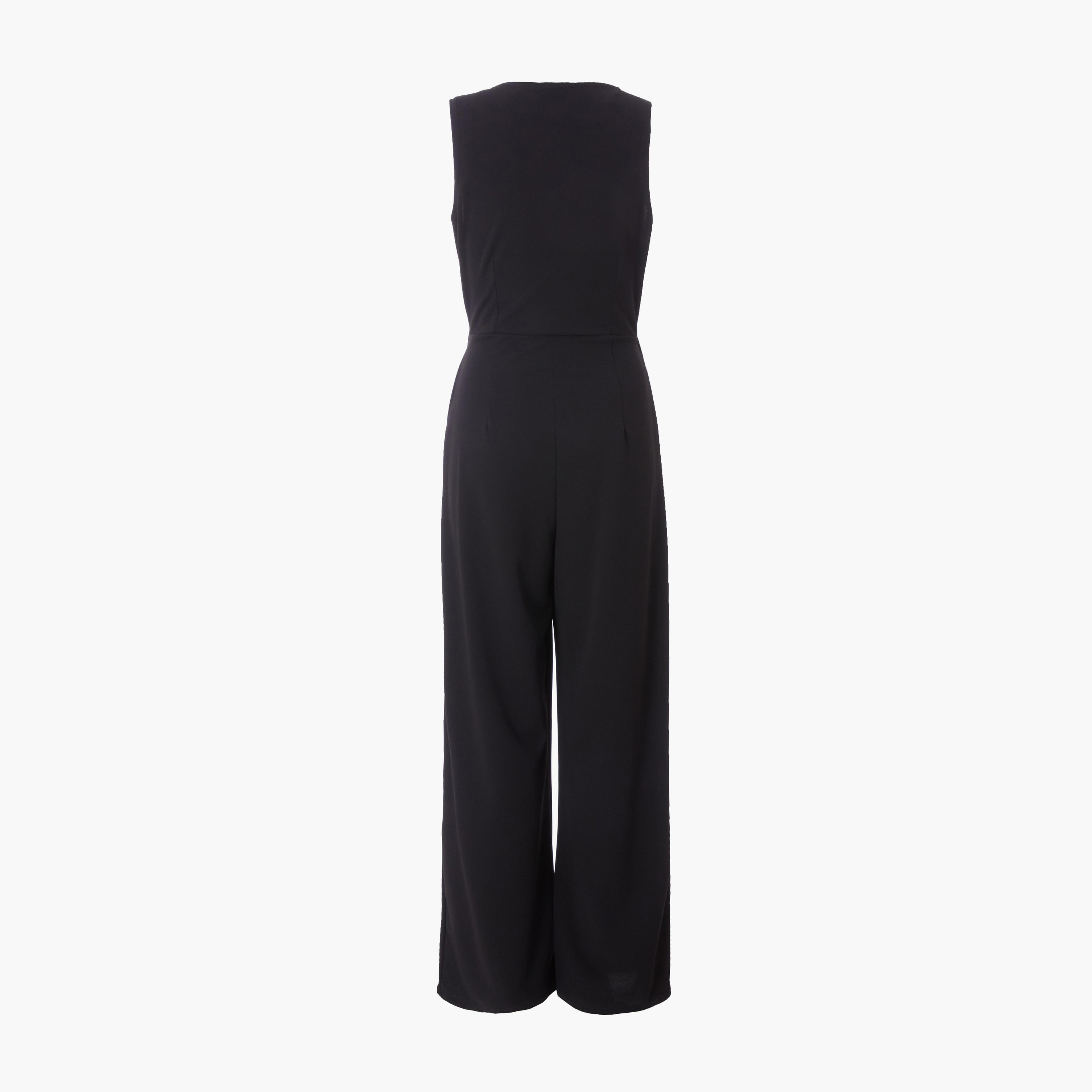 Quiz Black Two In One Scuba Crepe Waistcoat Women Jumpsuit-women-clothing-jumpsuits-image-6