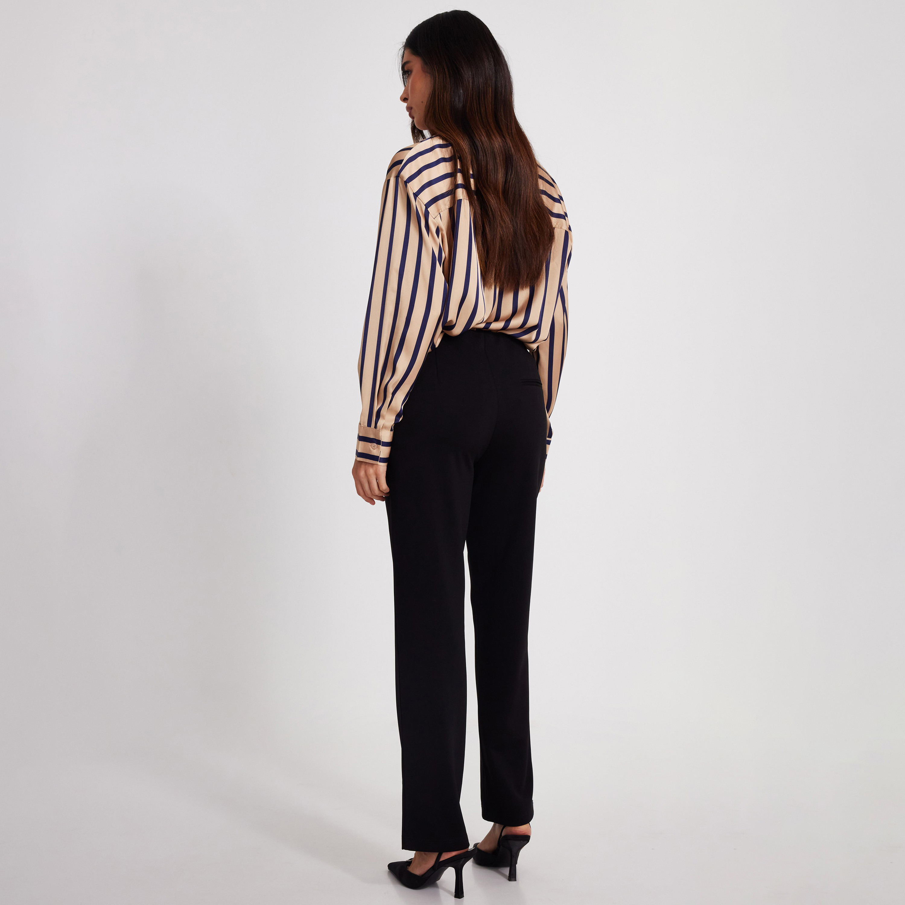 Quiz Stone Satin Stripe Long Sleeve Shirt-women-clothing-shirtsandblouses-shirts-image-3