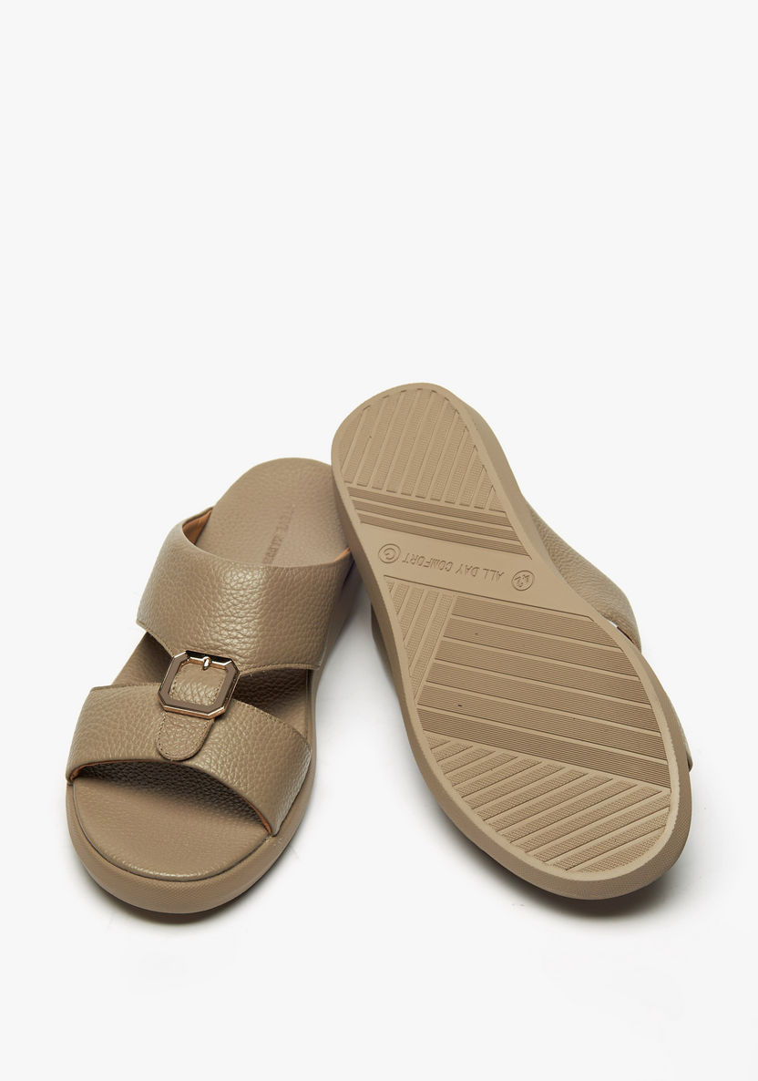 Steve Madden Men's Buckle Accented Slip-On Arabic Sandals-Men%27s Sandals-image-1
